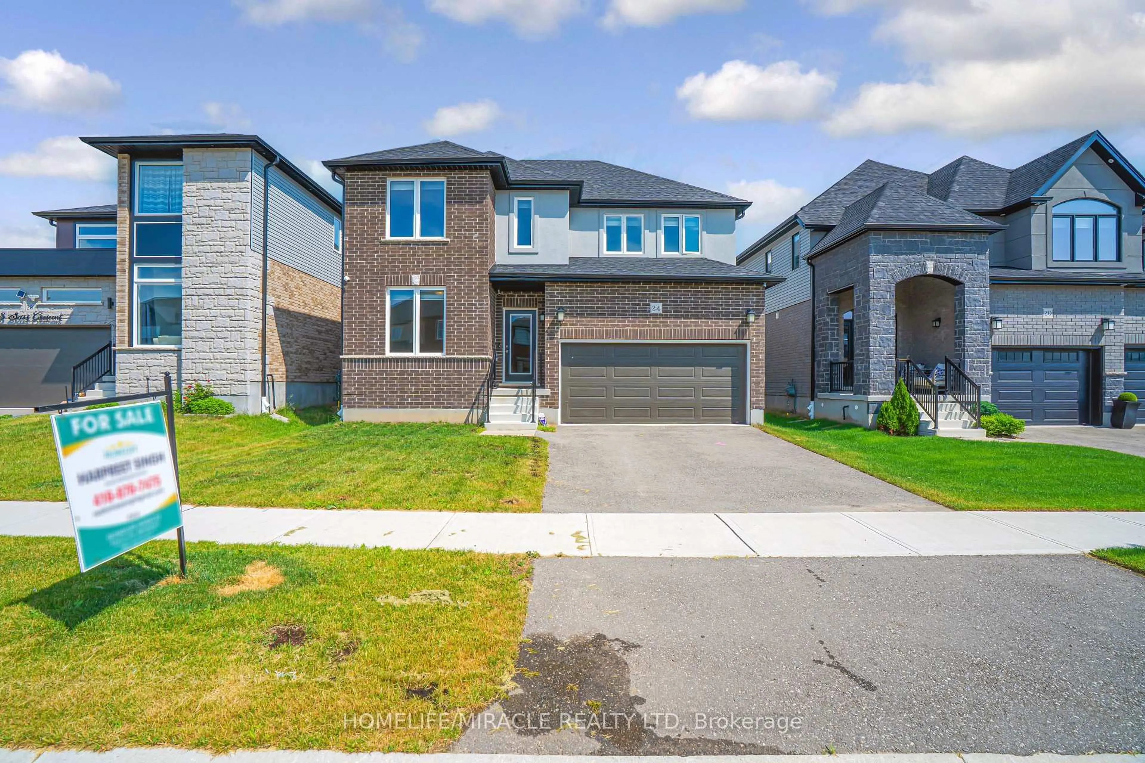 Home with brick exterior material, street for 24 Sass Cres, Brant Ontario N3L 0A9