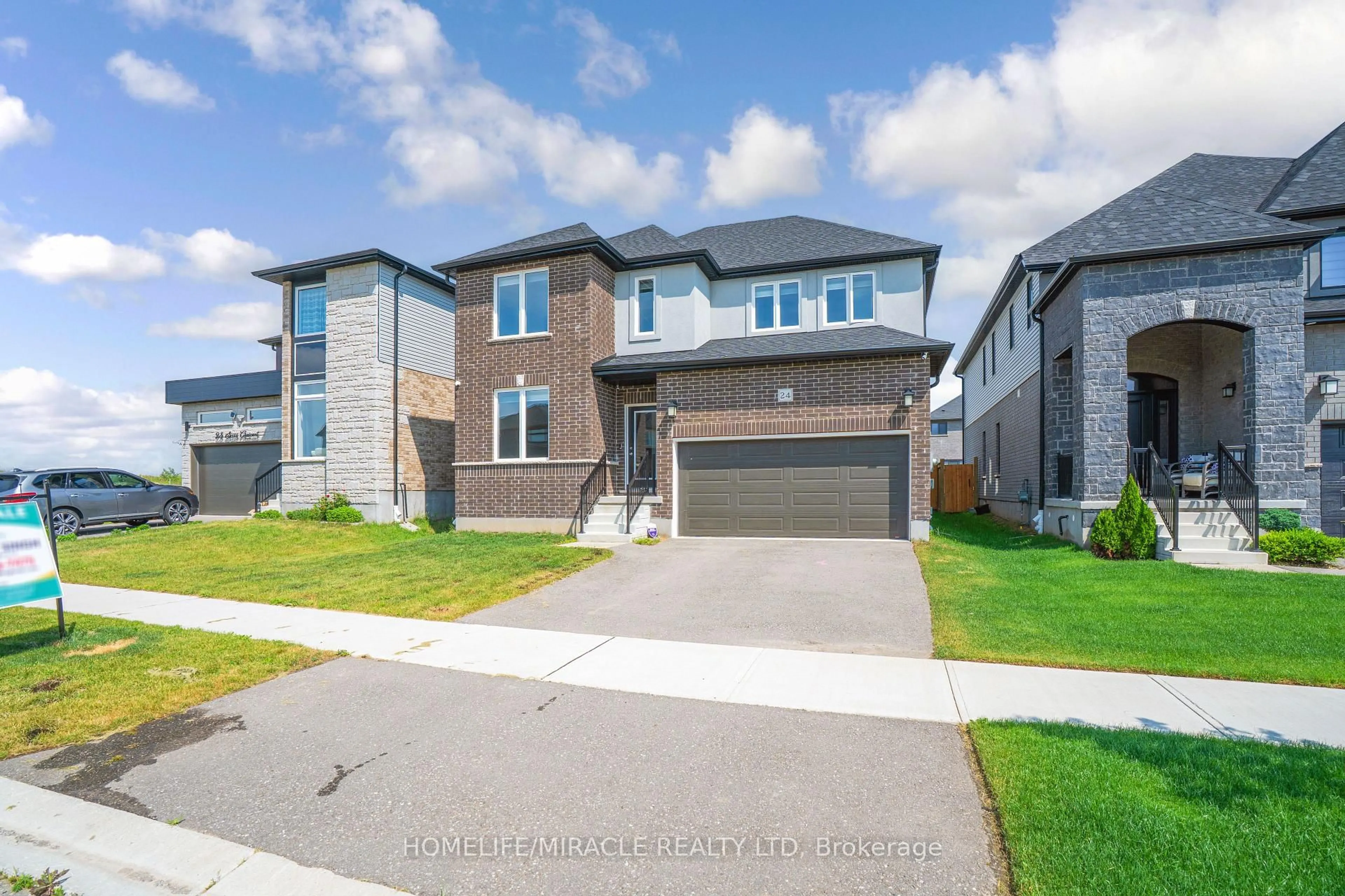Home with brick exterior material, street for 24 Sass Cres, Brant Ontario N3L 0A9