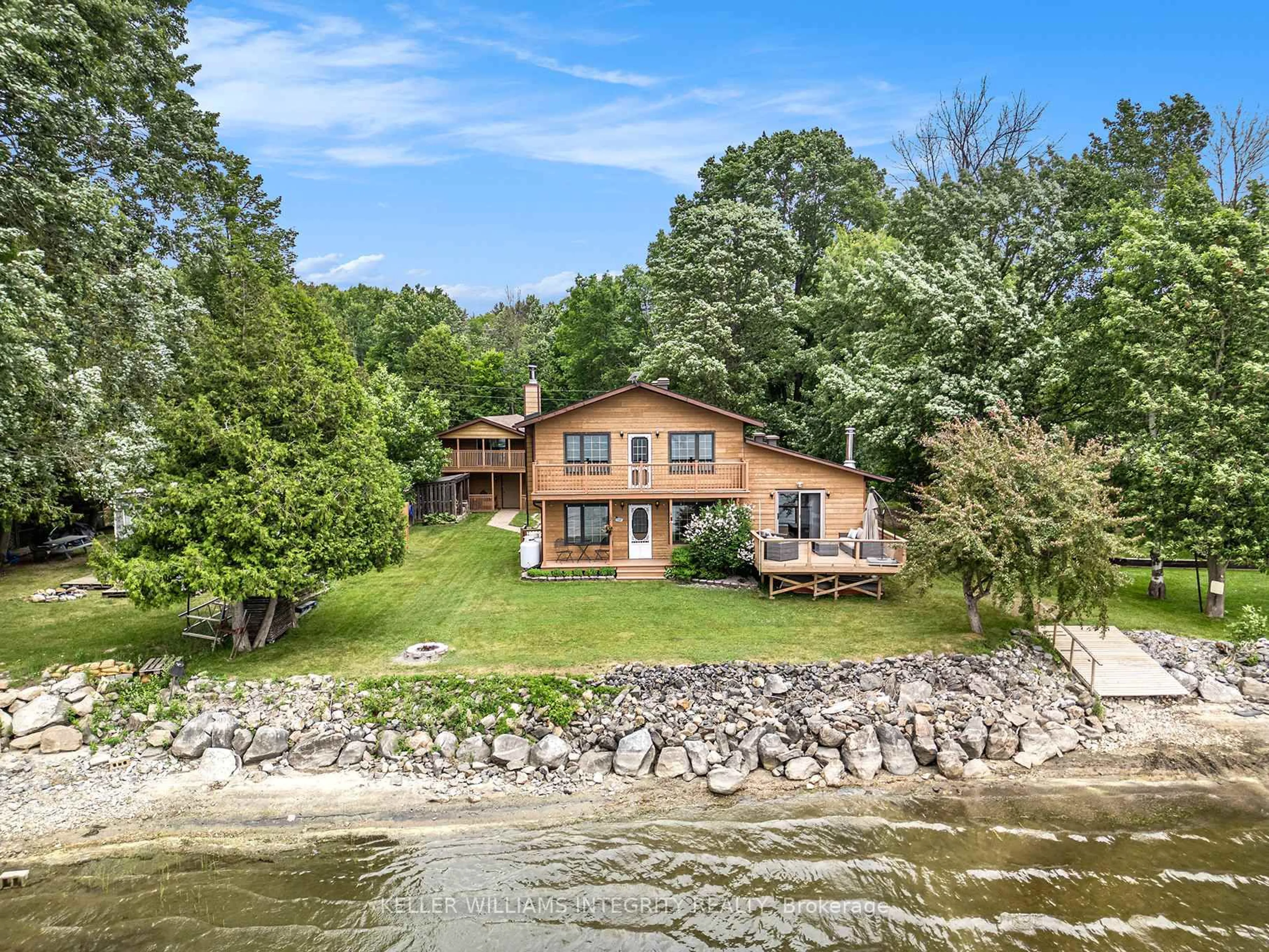 A pic from outside/outdoor area/front of a property/back of a property/a pic from drone, water/lake/river/ocean view for 501 Stewart Lane, Mcdonalds Corners Ontario K0G 1M0