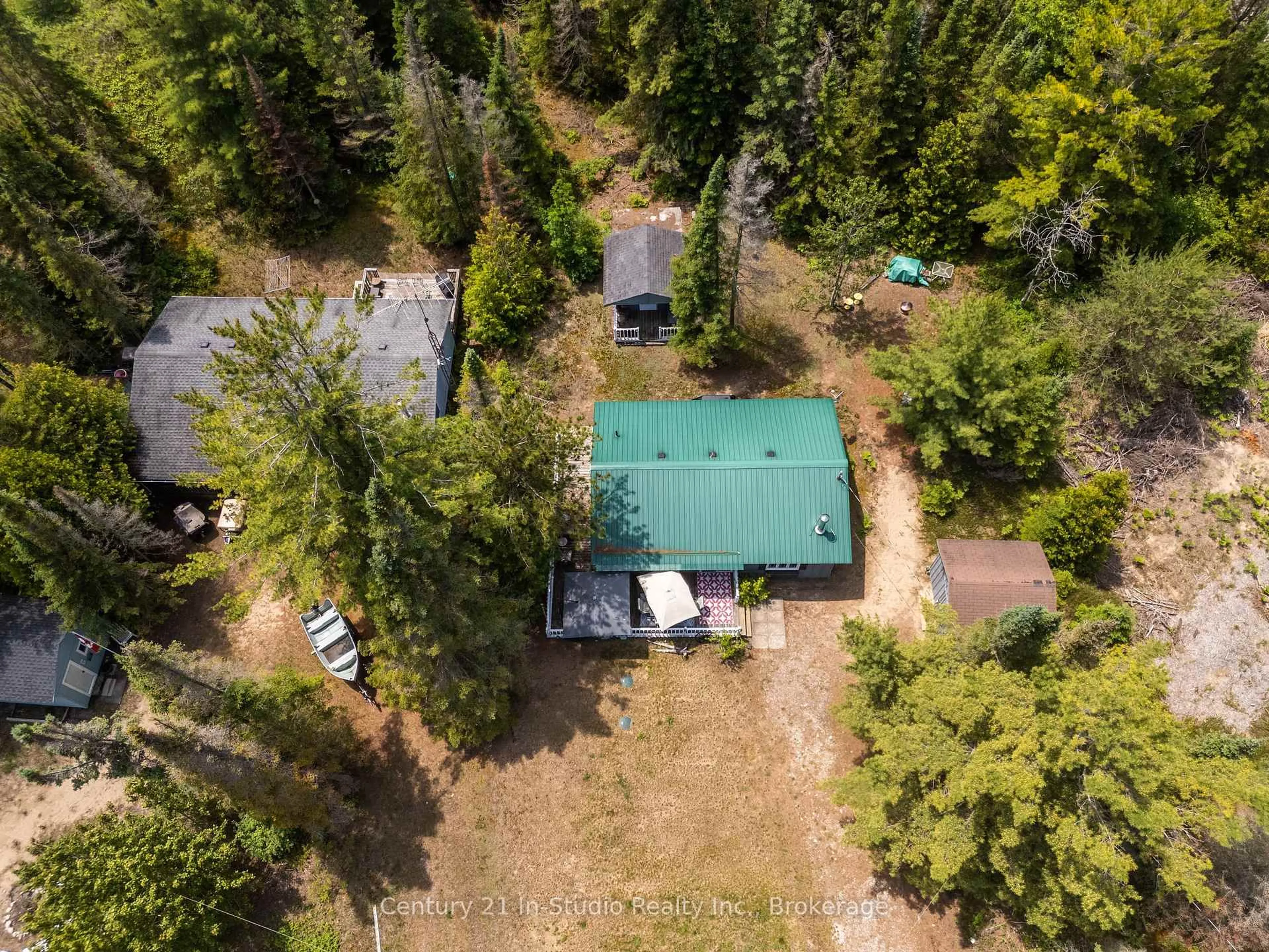 A pic from outside/outdoor area/front of a property/back of a property/a pic from drone, forest/trees view for 8 Sog Je Wa Sa Dr, Native Leased Lands Ontario N0H 2G0