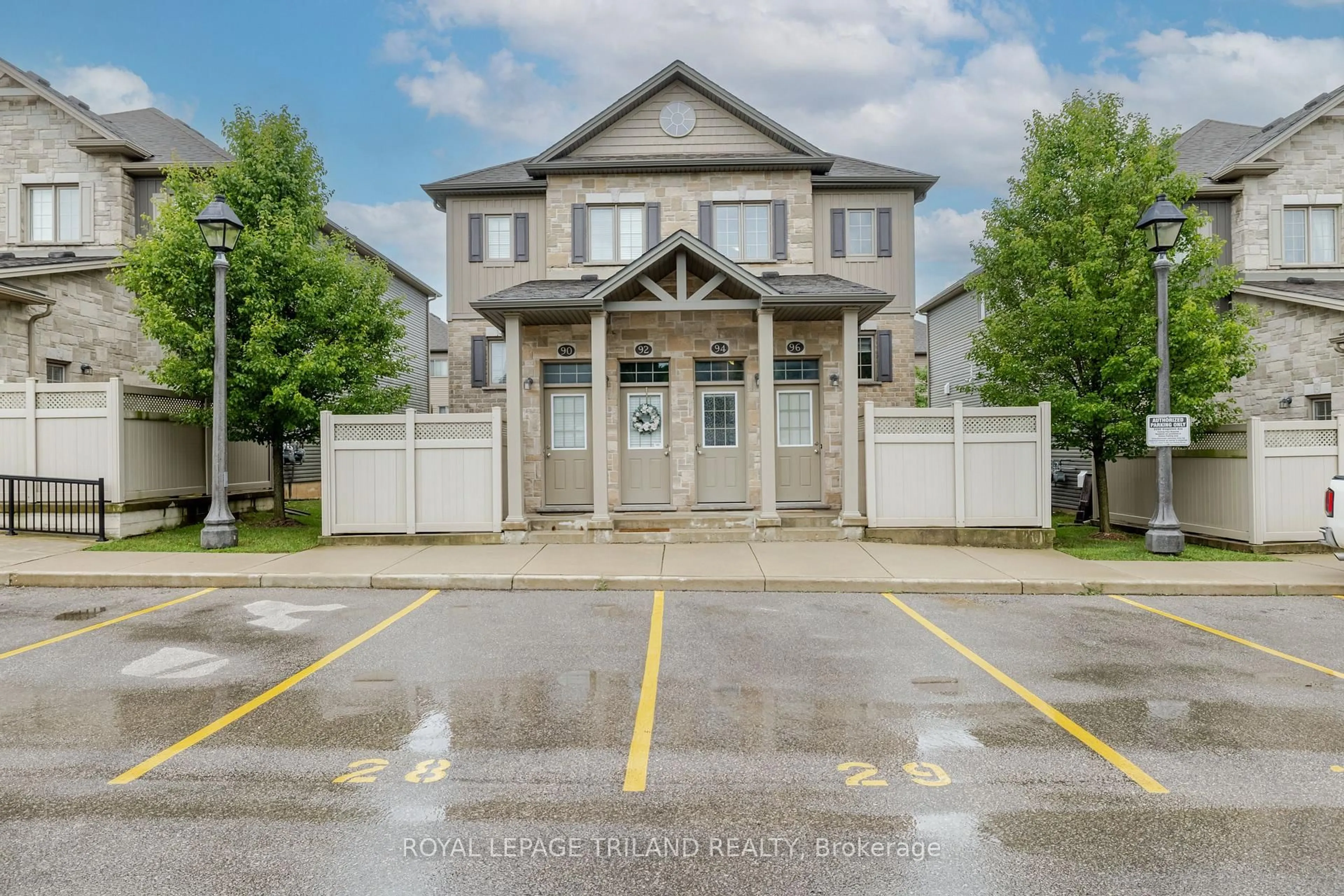 A pic from outside/outdoor area/front of a property/back of a property/a pic from drone, street for 3200 Singleton Ave #94, London South Ontario N6L 0C7