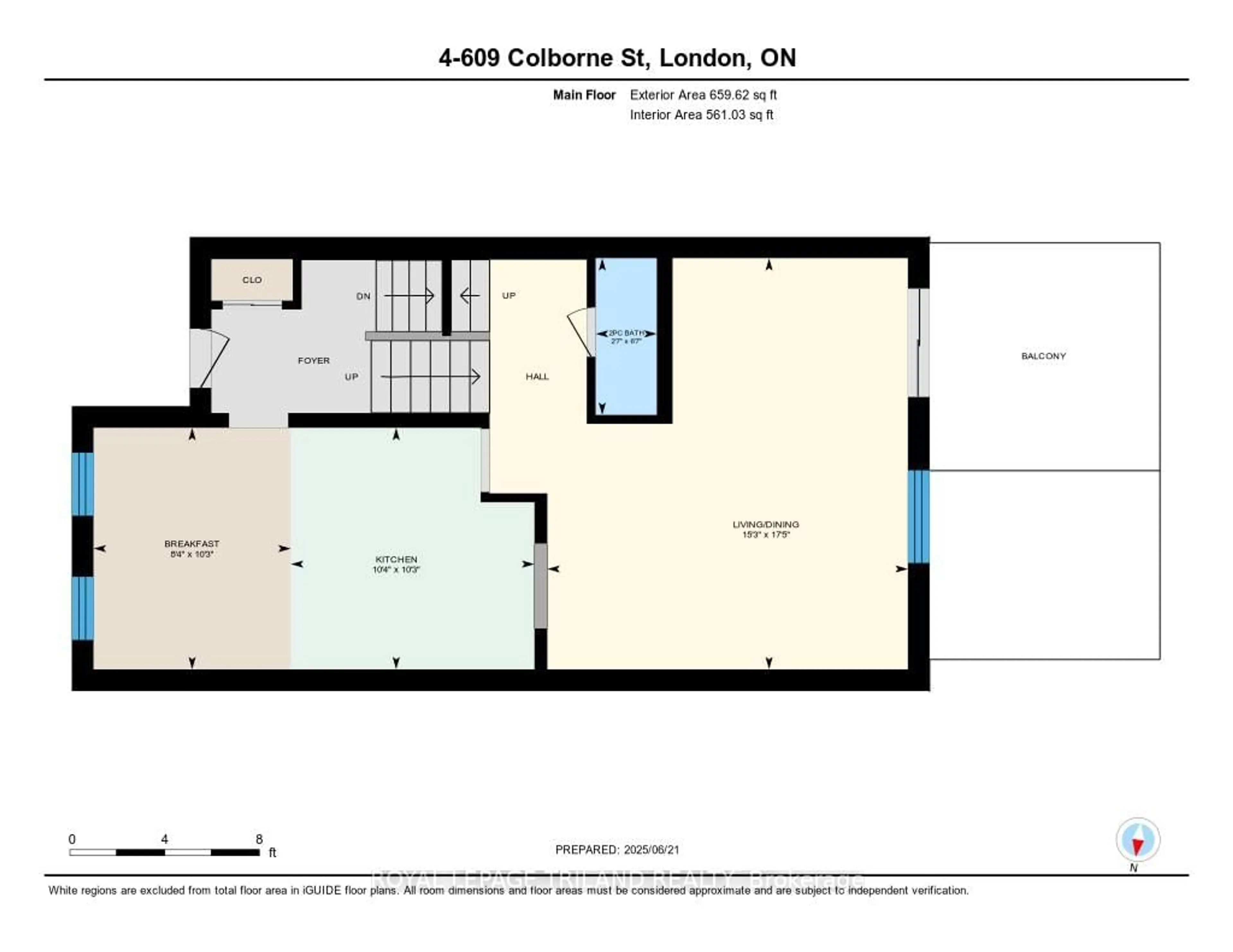 Floor plan for 609 Colborne St #4, London East Ontario N6B 2V3