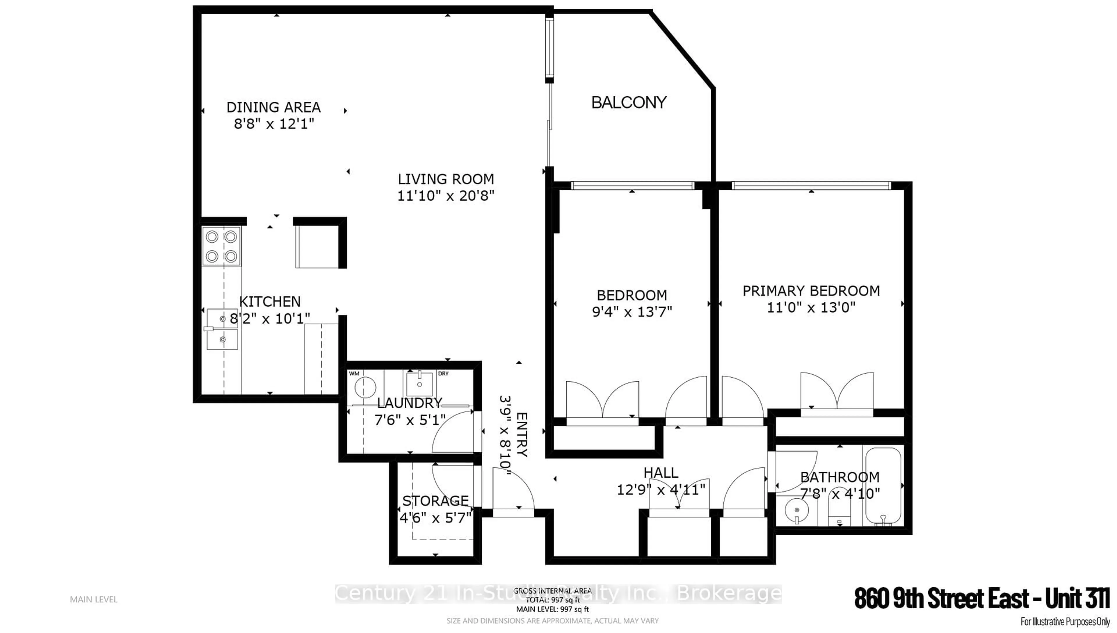 Floor plan for 860 9 St #311, Owen Sound Ontario N4K 1R2