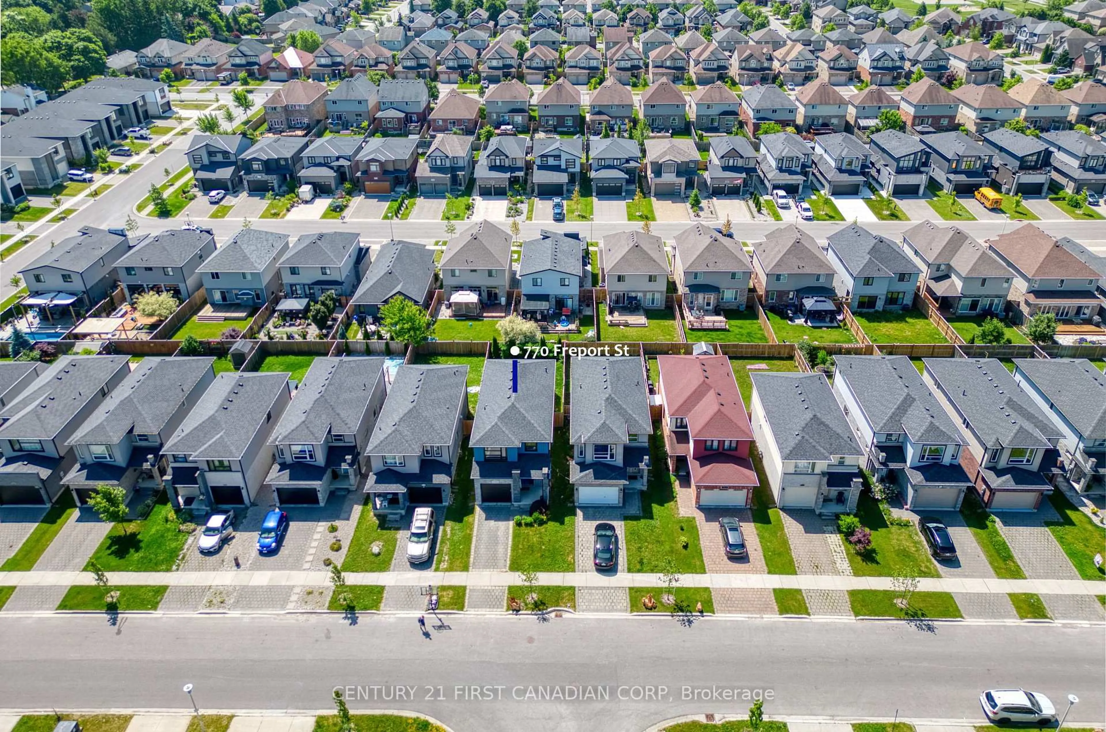 A pic from outside/outdoor area/front of a property/back of a property/a pic from drone, street for 770 Freeport St, London North Ontario N6G 0R4