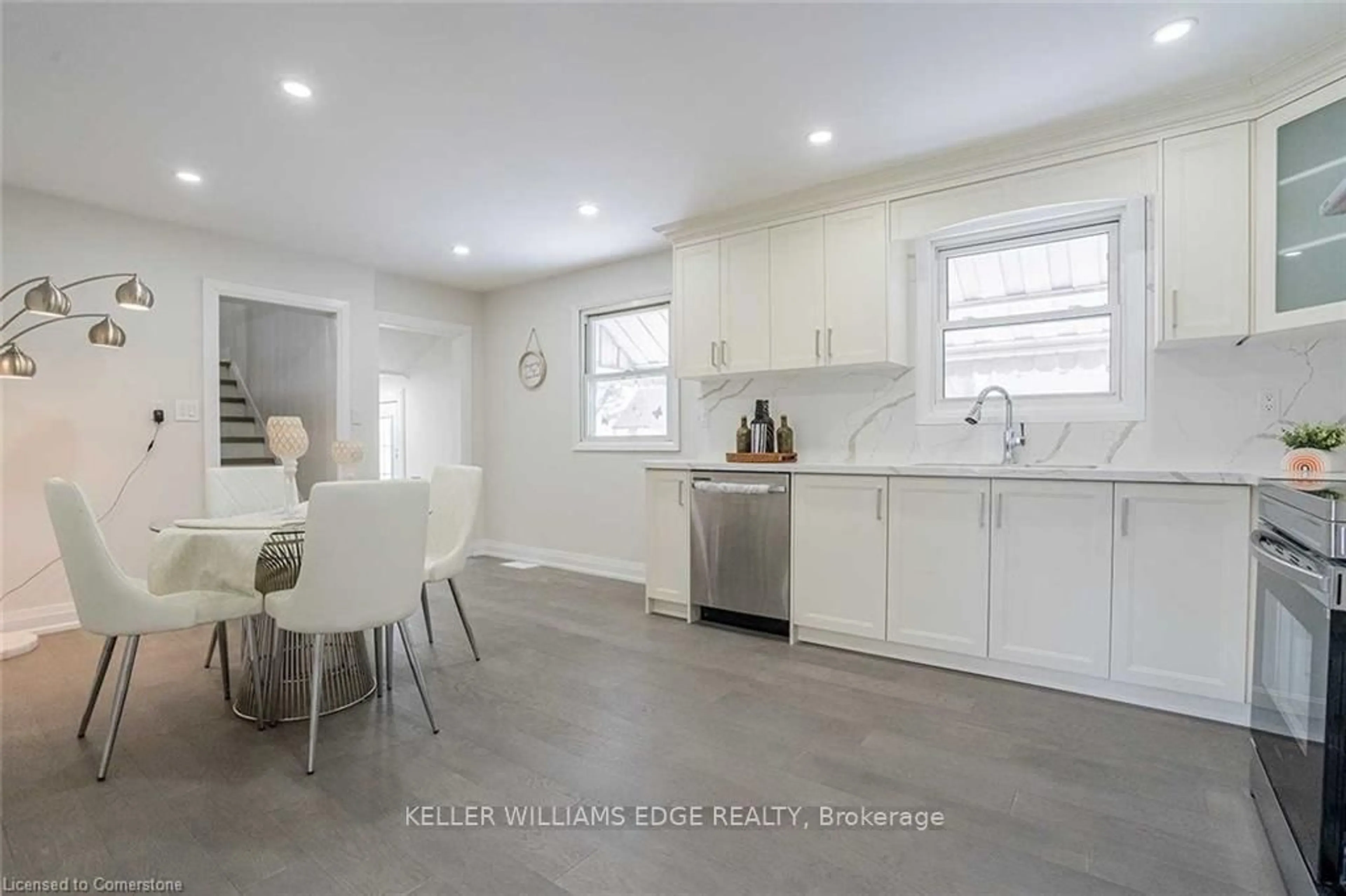 Open concept kitchen, ceramic/tile floor for 60 West 1st St, Hamilton Ontario L9C 3C3