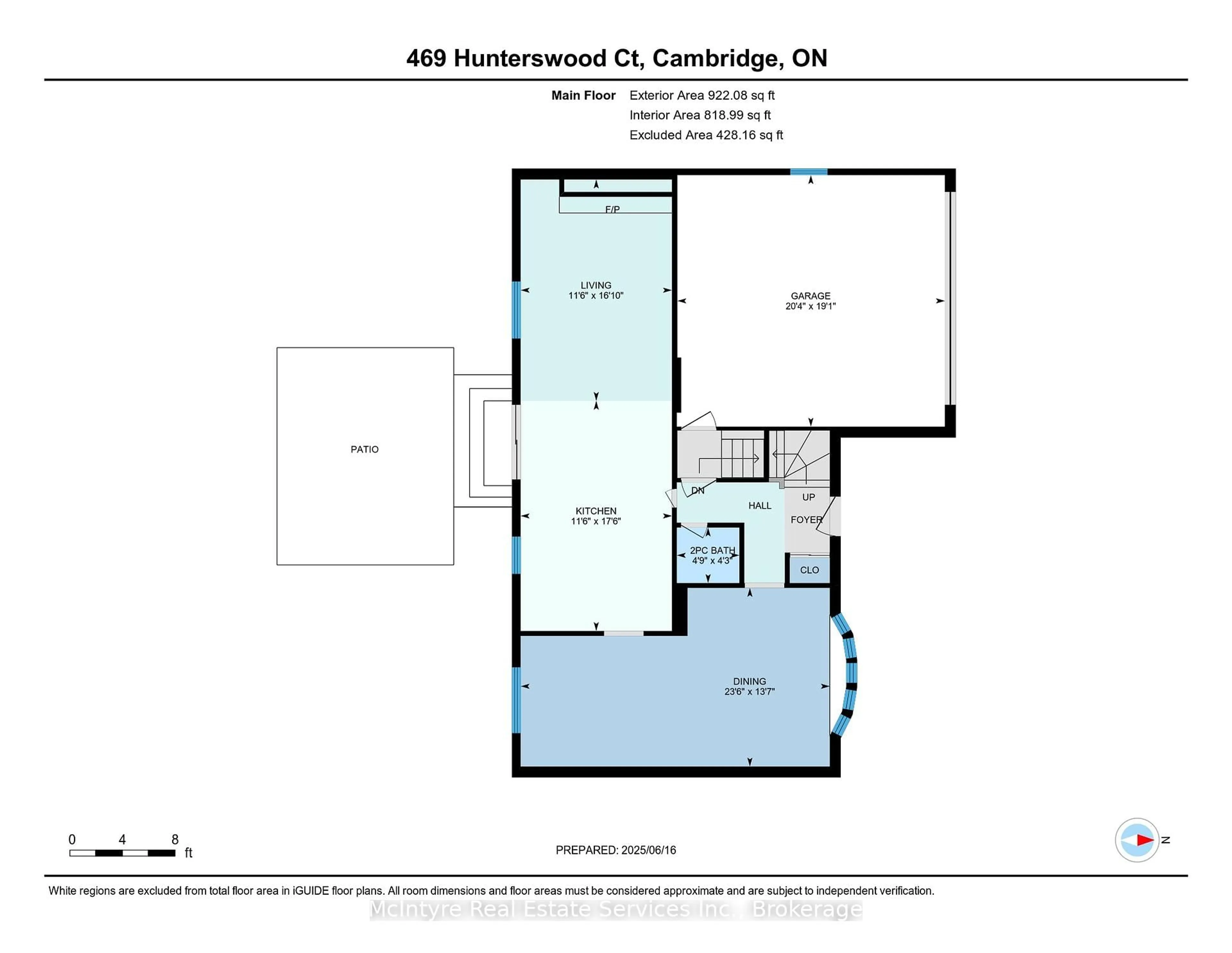 Floor plan for 469 Hunterswood Crt, Waterloo Ontario N2K 3E7
