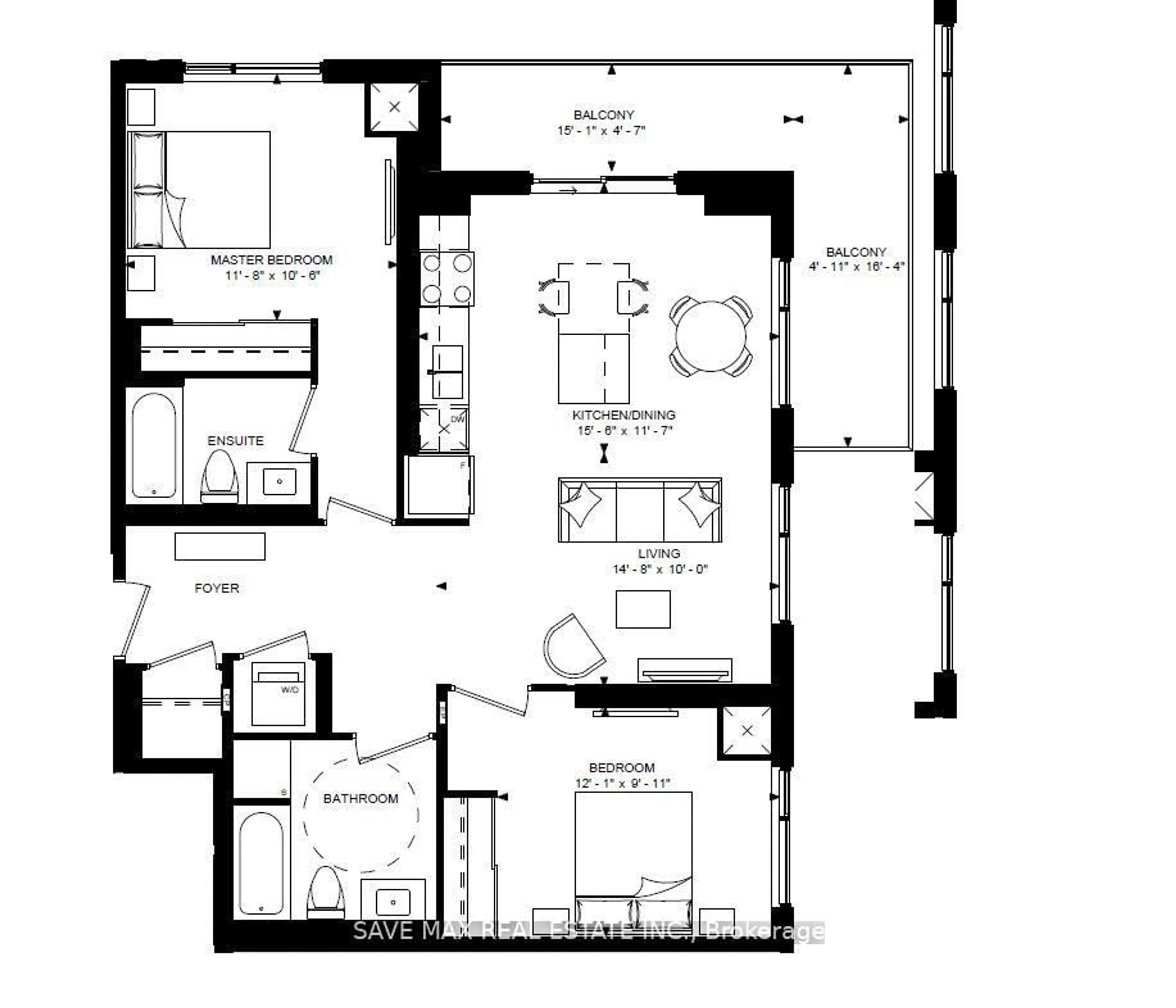 Floor plan for 55 Duke St #2309, Kitchener Ontario N2H 0C9