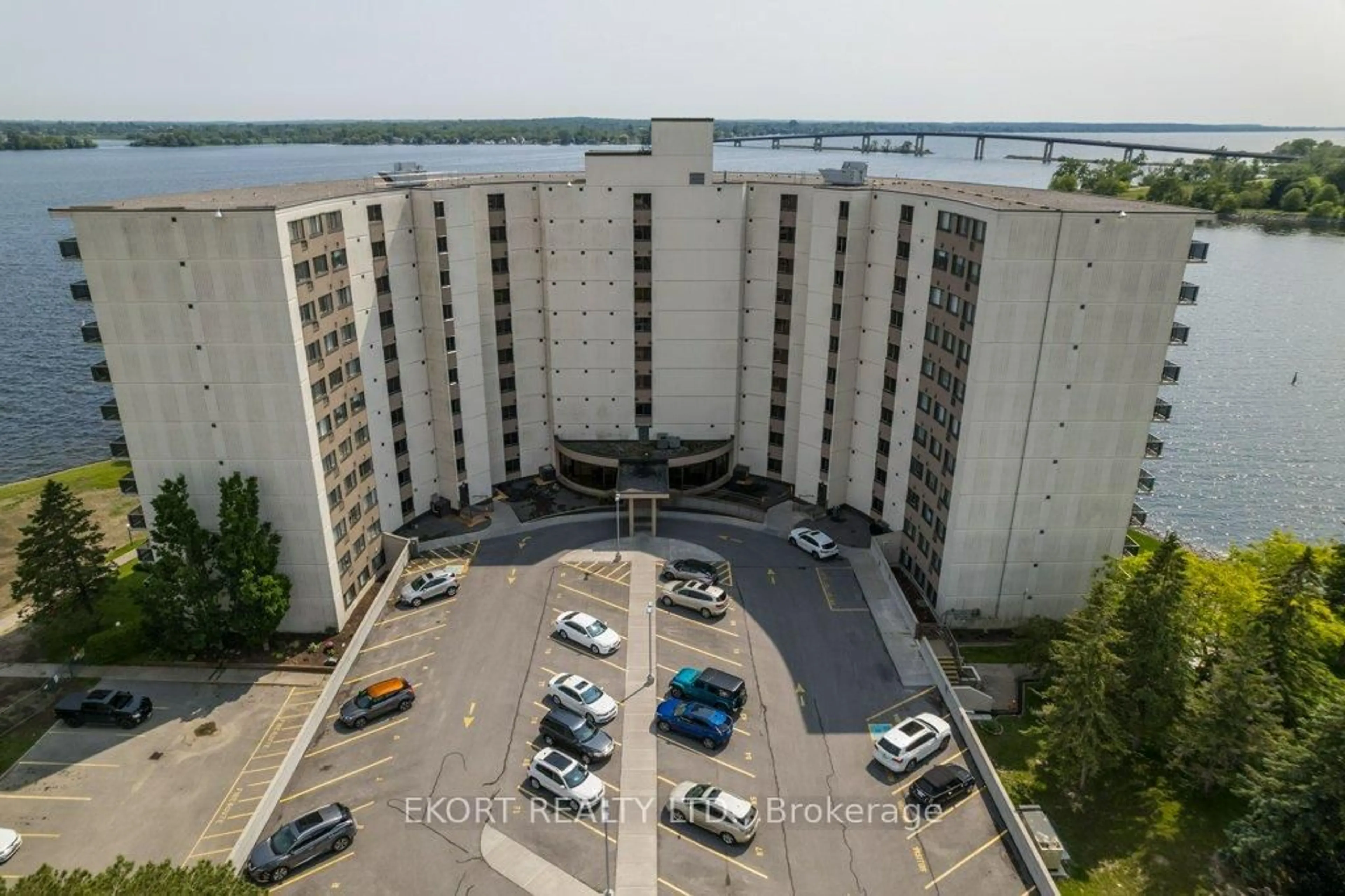 A pic from outside/outdoor area/front of a property/back of a property/a pic from drone, city buildings view from balcony for 2 South Front St #604, Prince Edward County Ontario K8N 5K7
