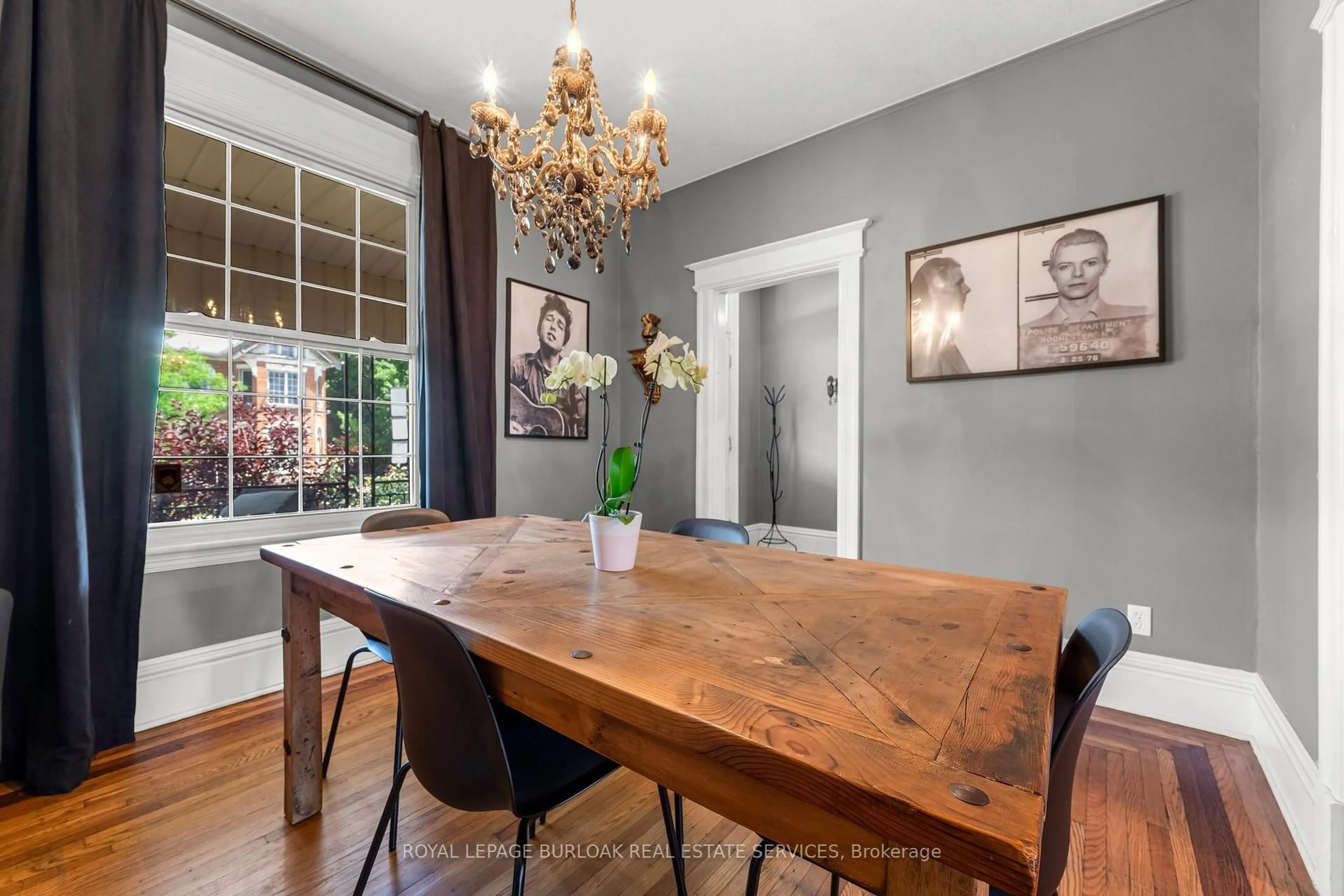 Dining room, wood/laminate floor for 187 Victoria Ave, Hamilton Ontario L8L 5E9