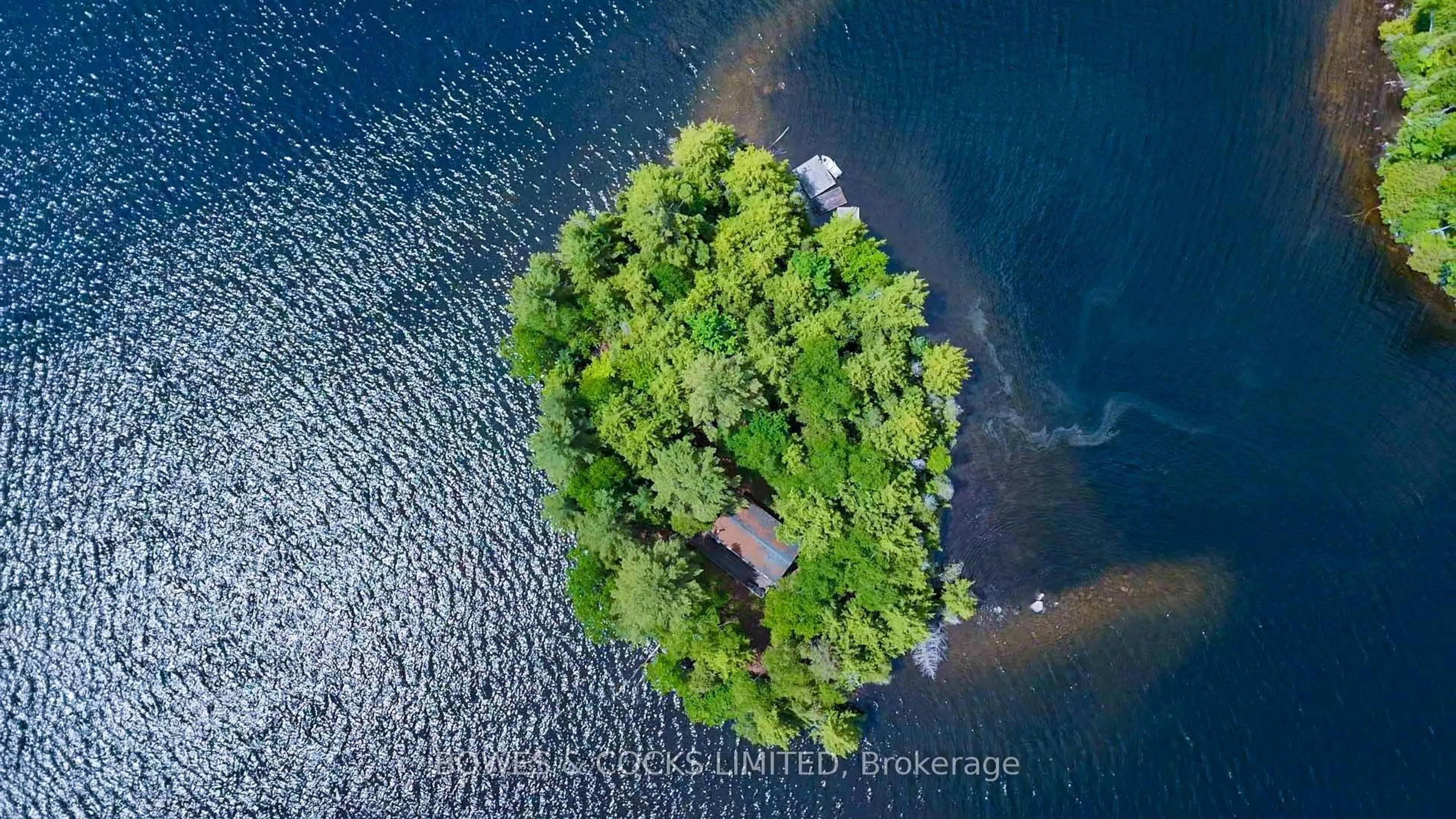 A pic from outside/outdoor area/front of a property/back of a property/a pic from drone, water/lake/river/ocean view for 1117 Thunderbird Lane, Birch Island, Highlands East Ontario K0L 1M0