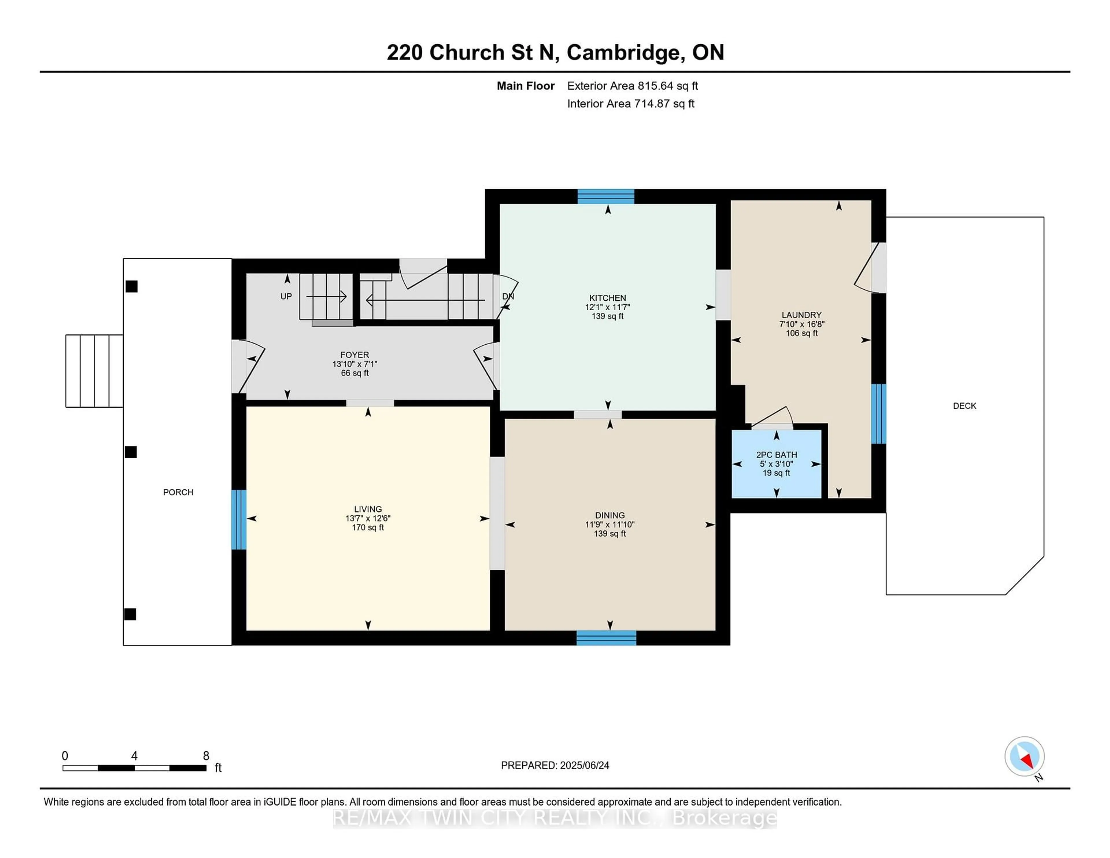 Floor plan for 220 Church St, Cambridge Ontario N3H 1V9
