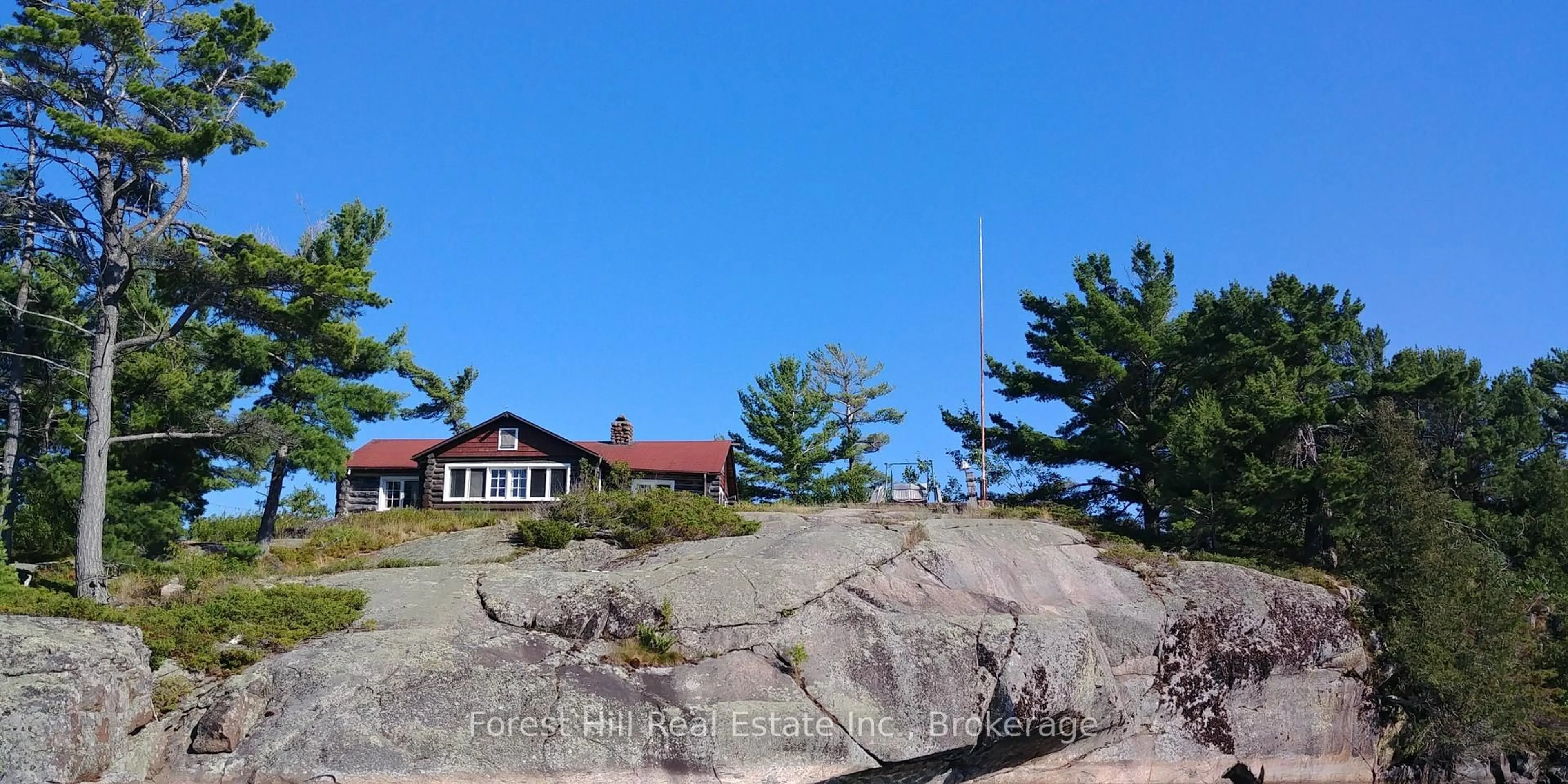 A pic from outside/outdoor area/front of a property/back of a property/a pic from drone, mountain view for 1 Cash Island D328 Island, Parry Sound Remote Area Ontario P0G 0A2