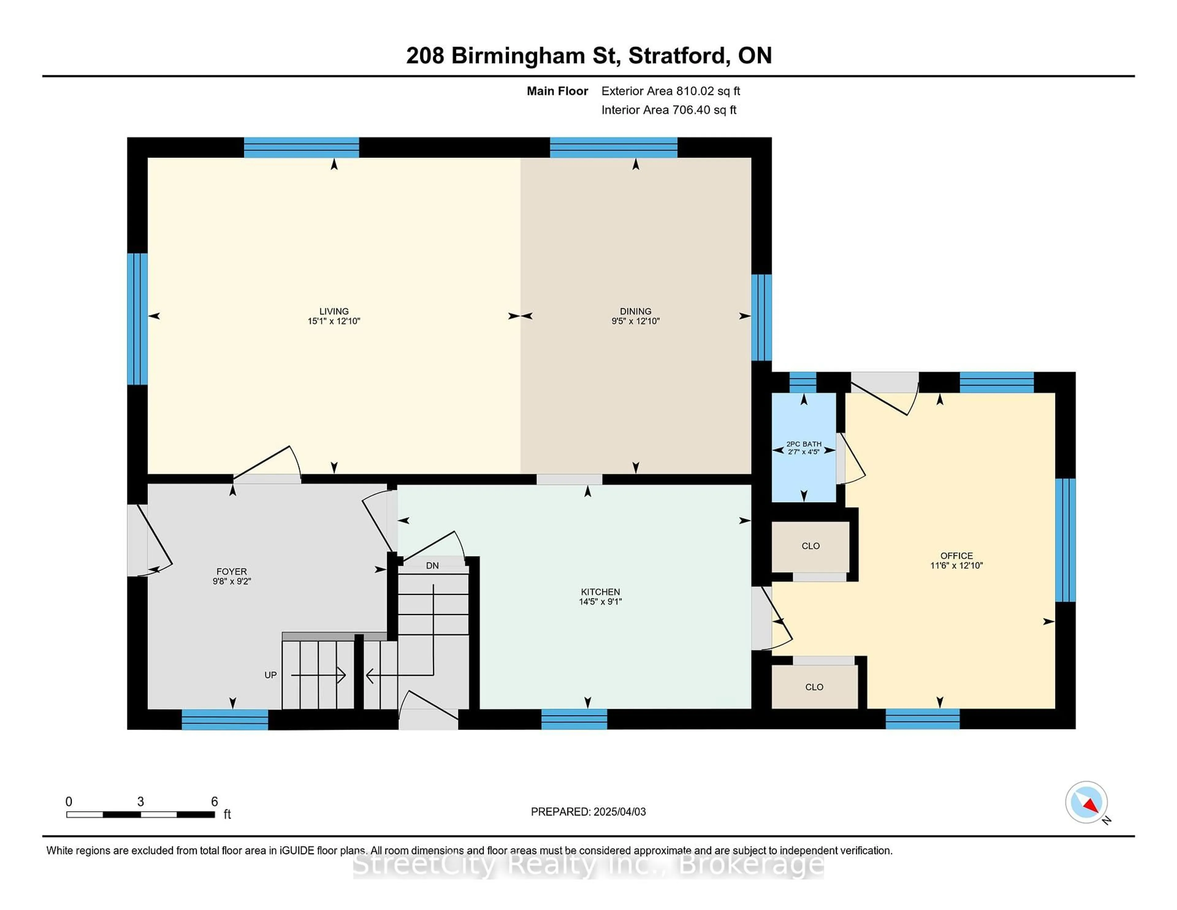 Floor plan for 208 Birmingham St, Stratford Ontario N5A 2T4