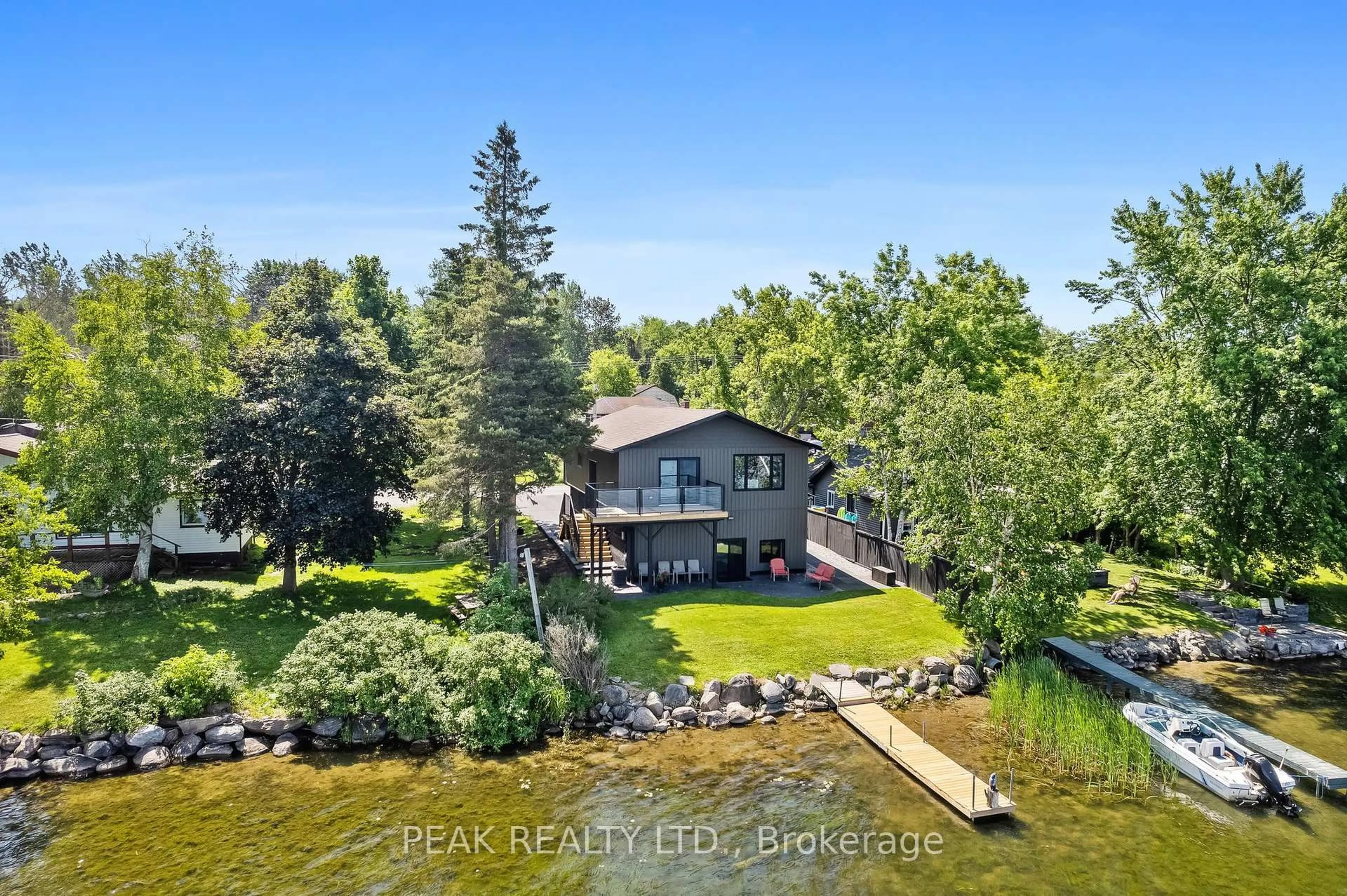 A pic from outside/outdoor area/front of a property/back of a property/a pic from drone, water/lake/river/ocean view for 5 McGill Dr, Kawartha Lakes Ontario L0B 1K0