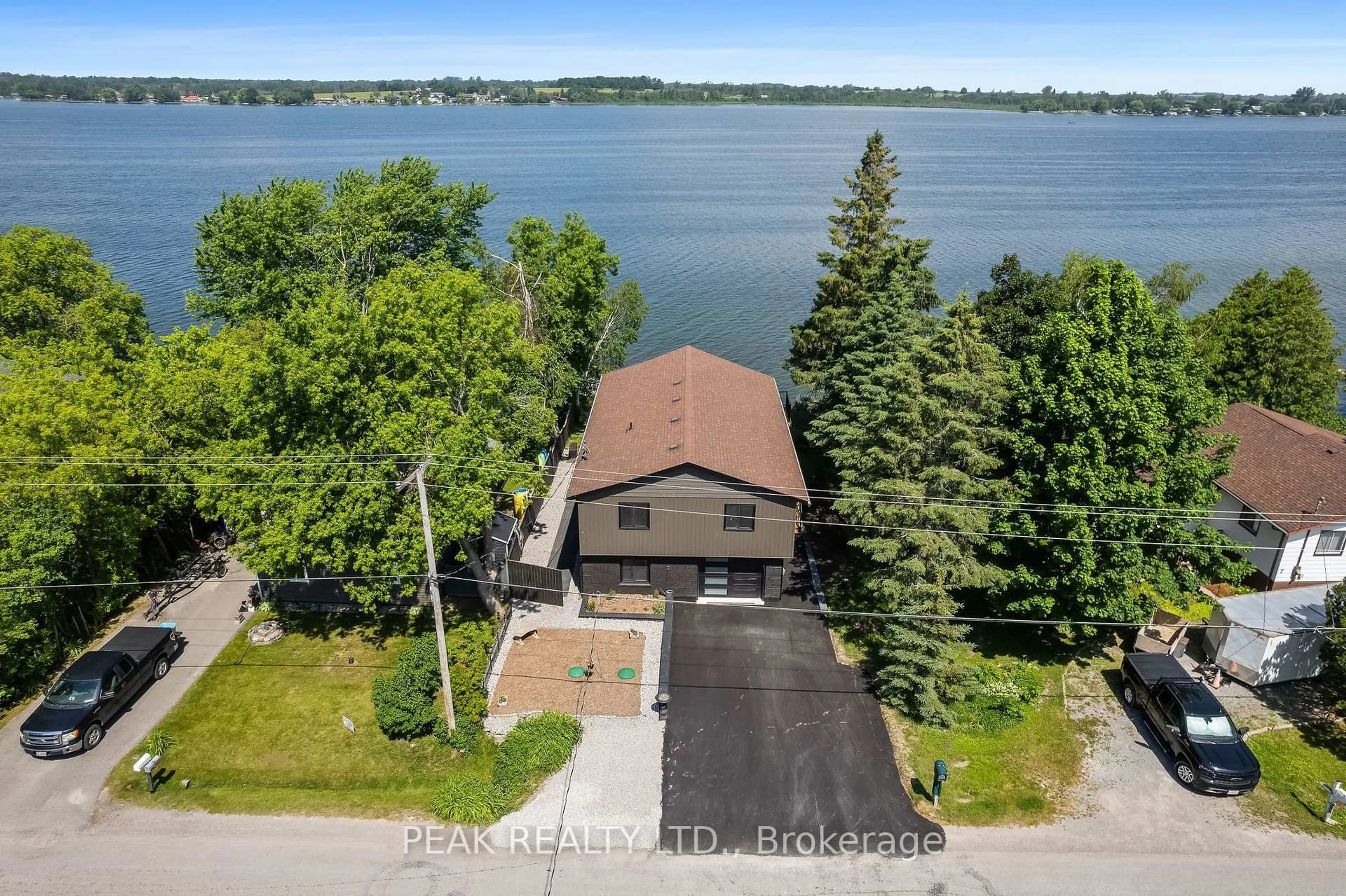 A pic from outside/outdoor area/front of a property/back of a property/a pic from drone, water/lake/river/ocean view for 5 McGill Dr, Kawartha Lakes Ontario L0B 1K0
