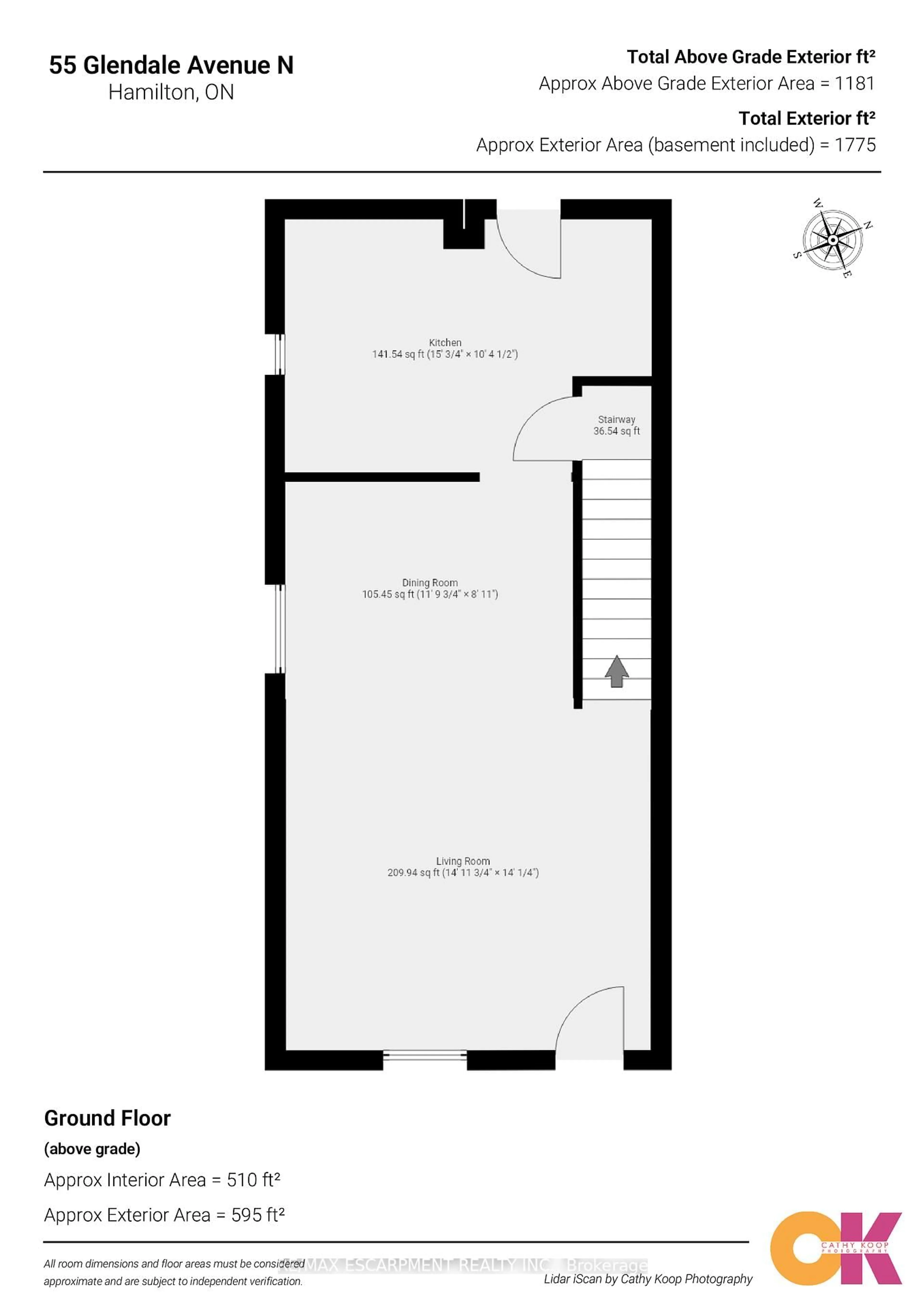 Floor plan for 55 Glendale Ave, Hamilton Ontario L8L 7J6