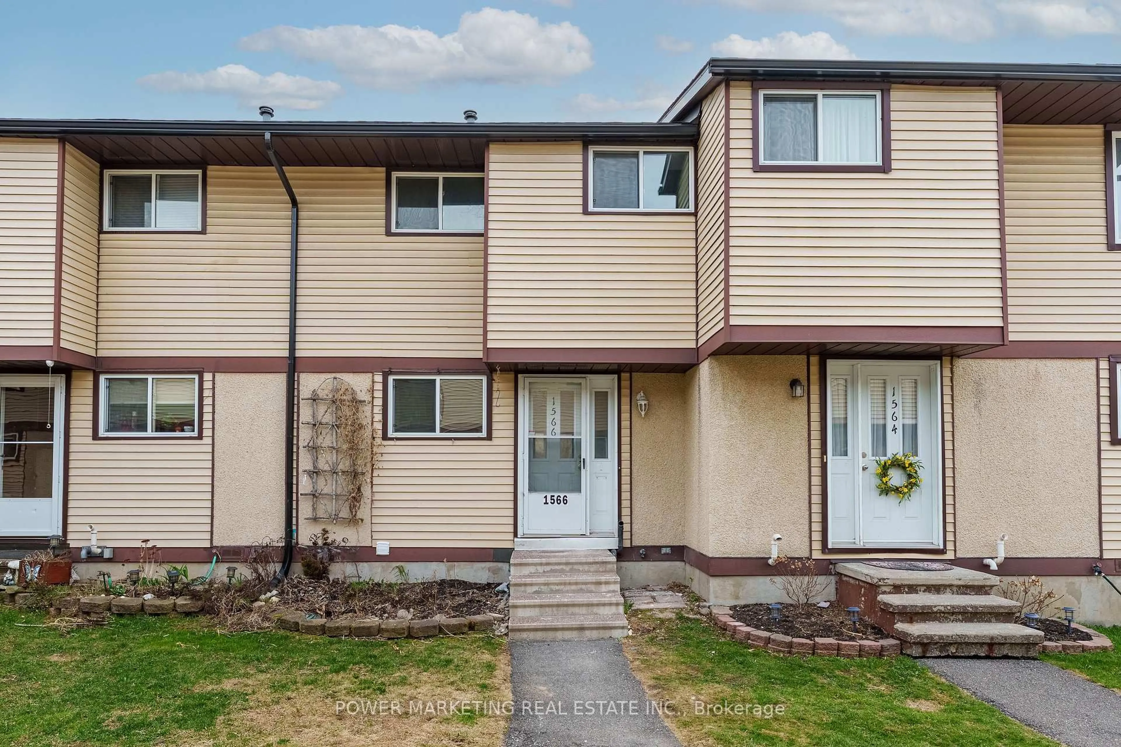 Home with vinyl exterior material, street for 1566 Feather Lane, Ottawa Ontario K1T 1V4