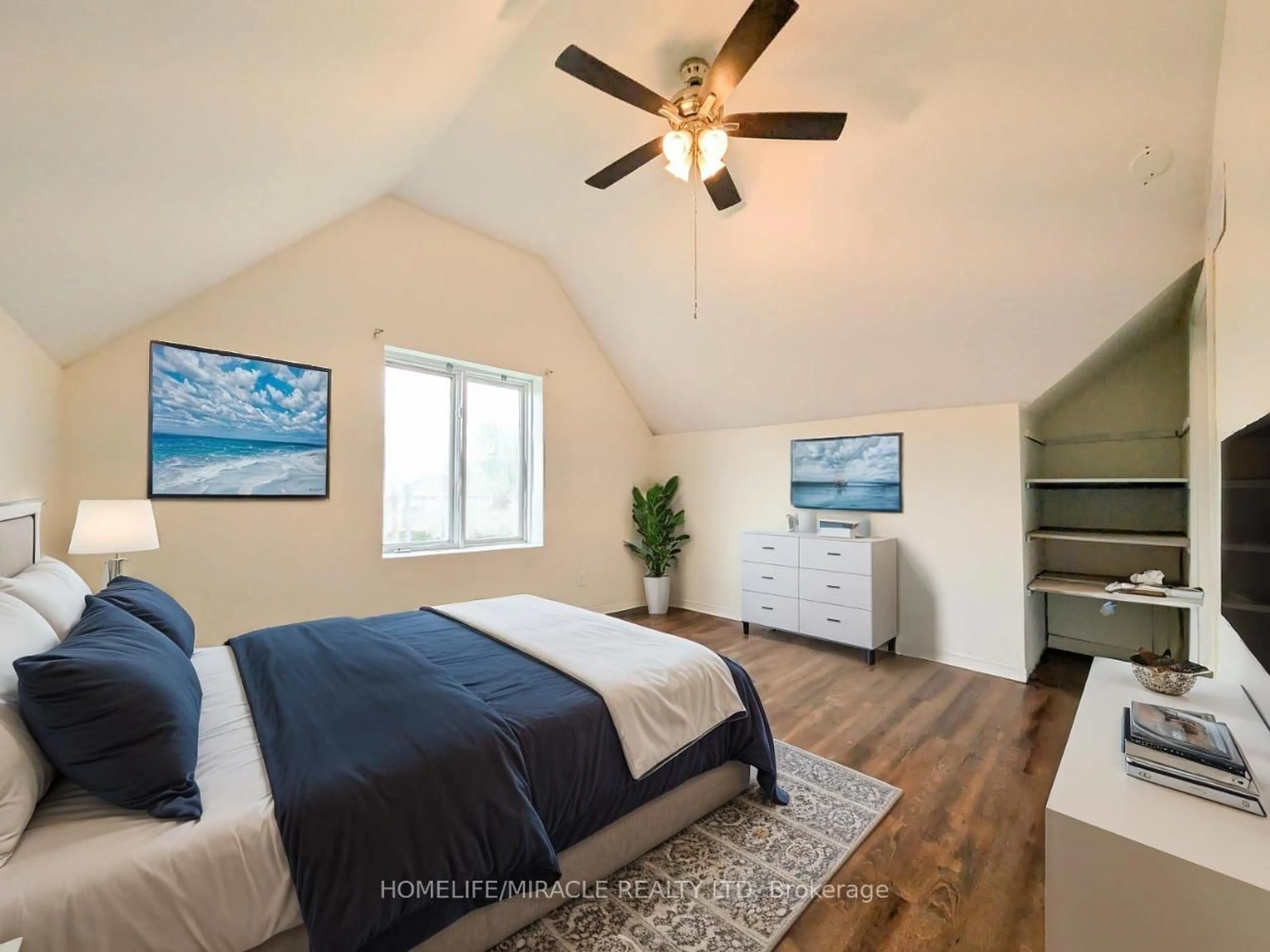 Bedroom with bed, wood/laminate floor for 24 Albion St, Belleville Ontario K8N 3R8