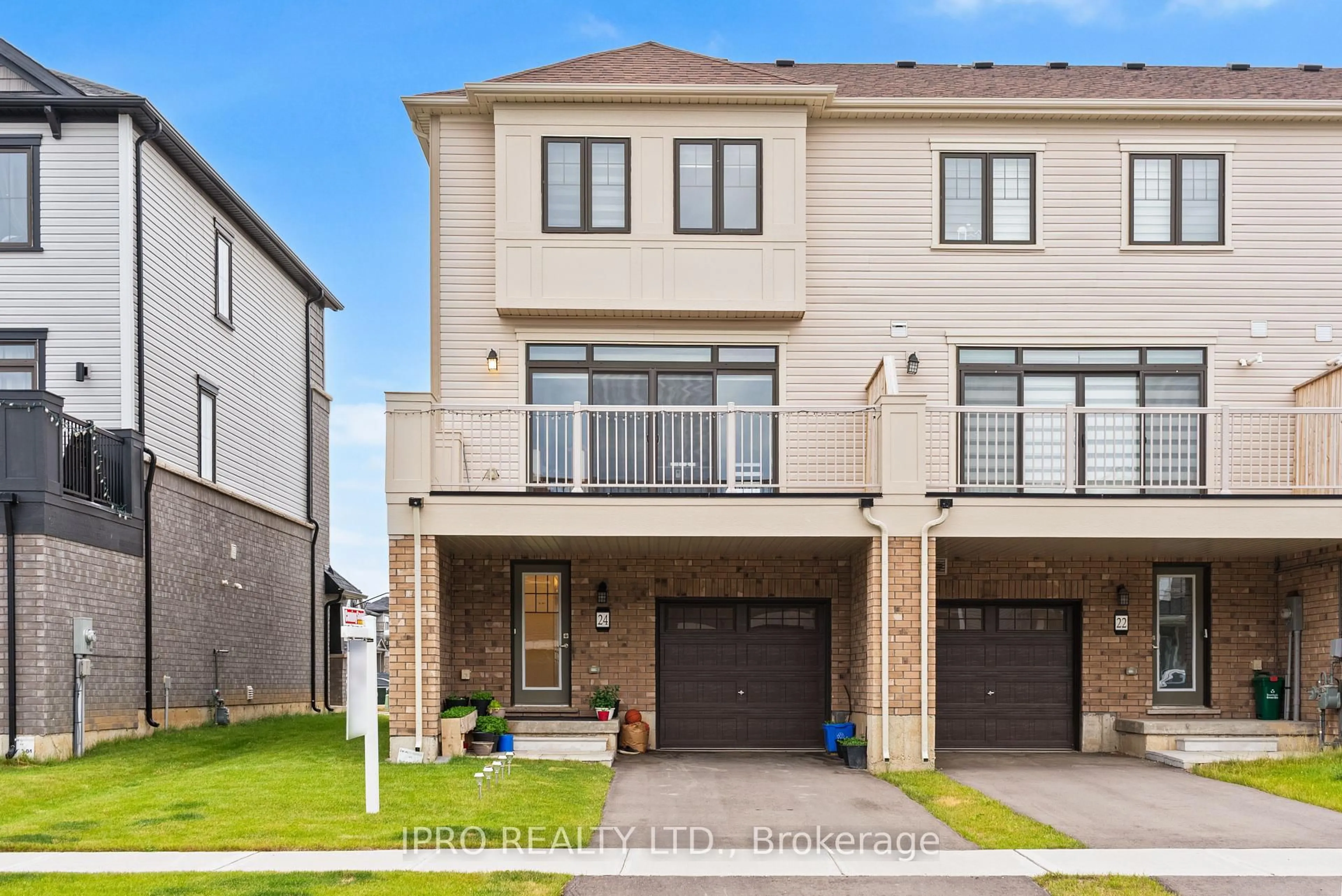 Home with brick exterior material, street for 24 Bee Cres, Brantford Ontario N3T 0V7
