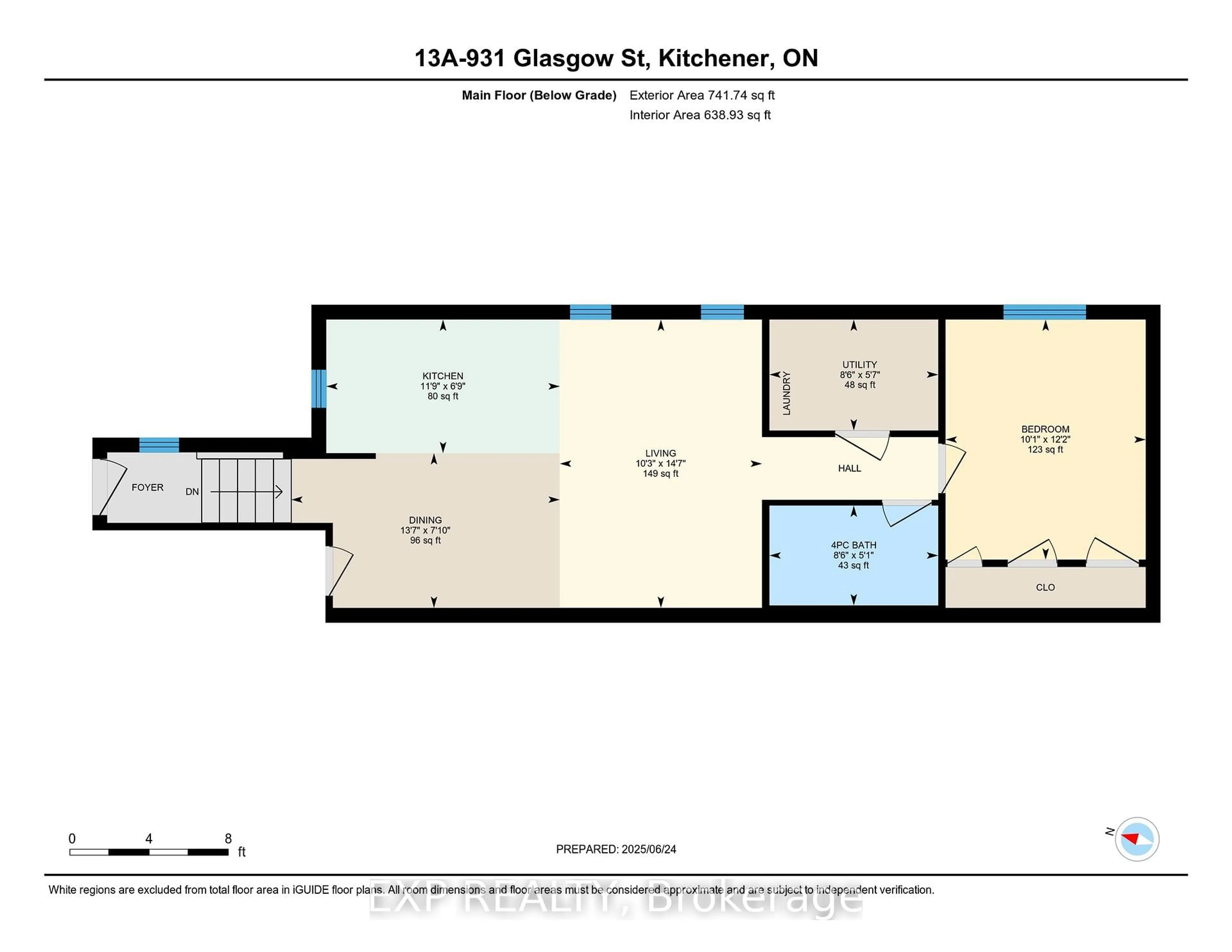 Floor plan for 931 Glasgow St #13A, Kitchener Ontario N2N 0B6
