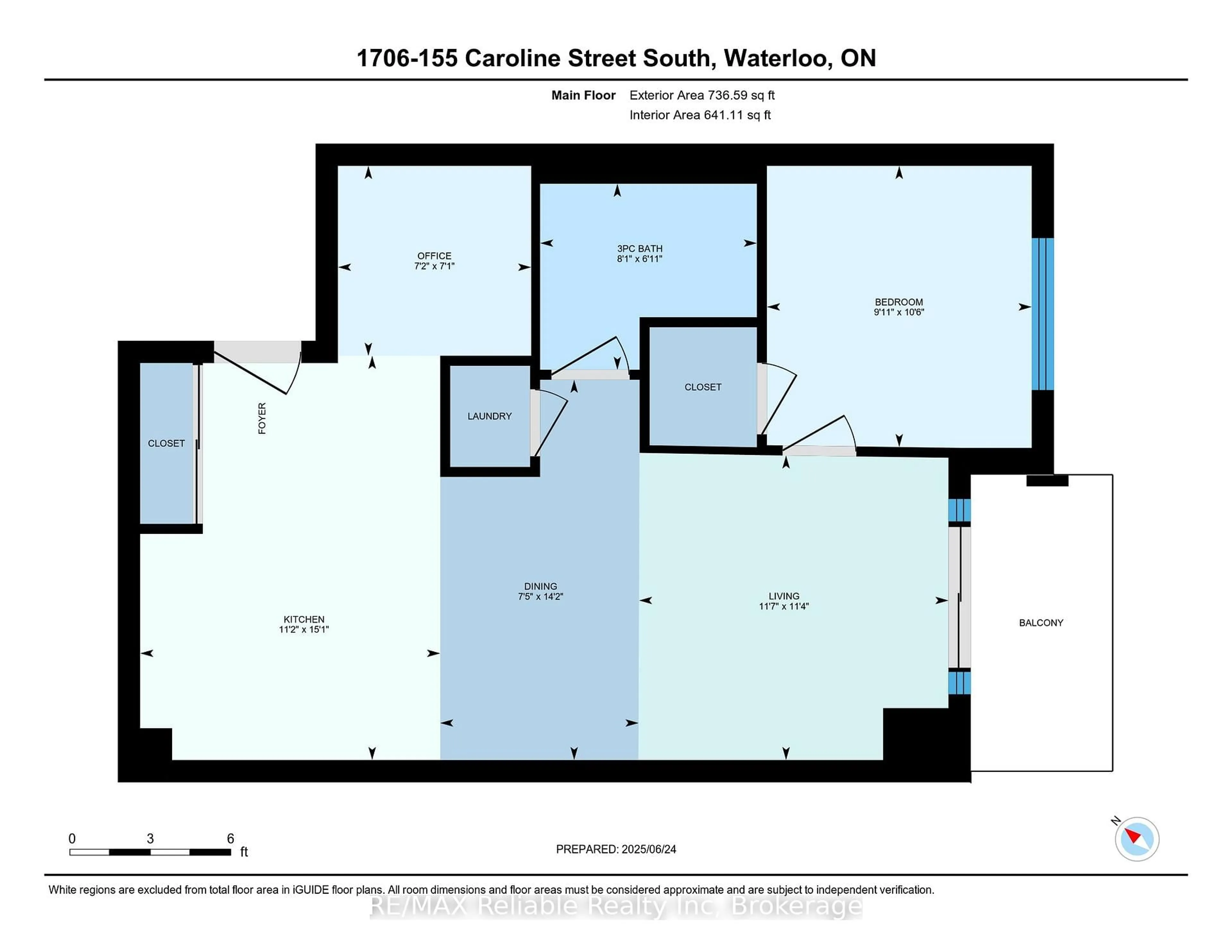 Floor plan for 155 Caroline St #1706, Waterloo Ontario N2L 0J8