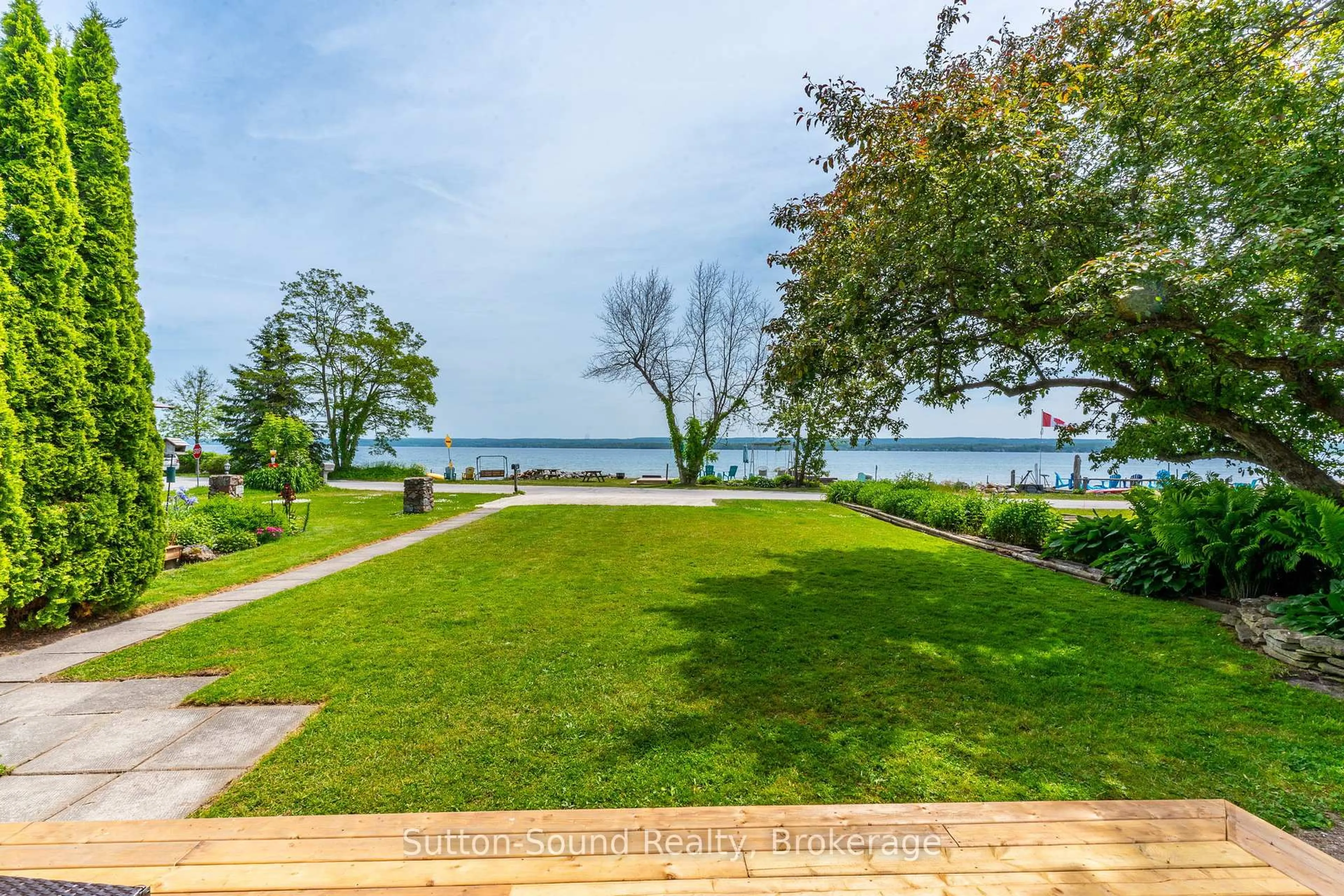 Patio, water/lake/river/ocean view for 168 Old Beach Dr, Georgian Bluffs Ontario N4K 5N4