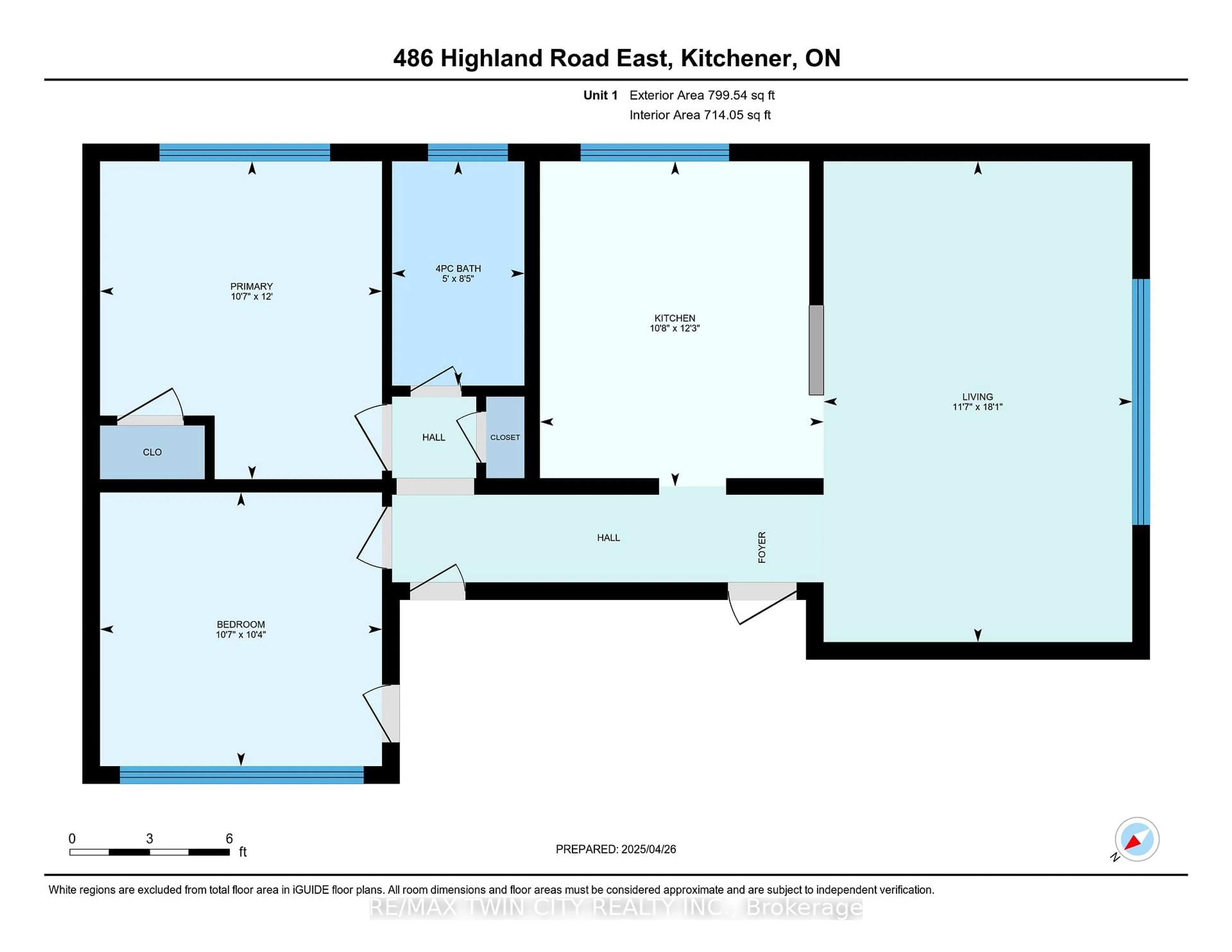 Floor plan for 486 Highland Rd, Kitchener Ontario N2M 3W7