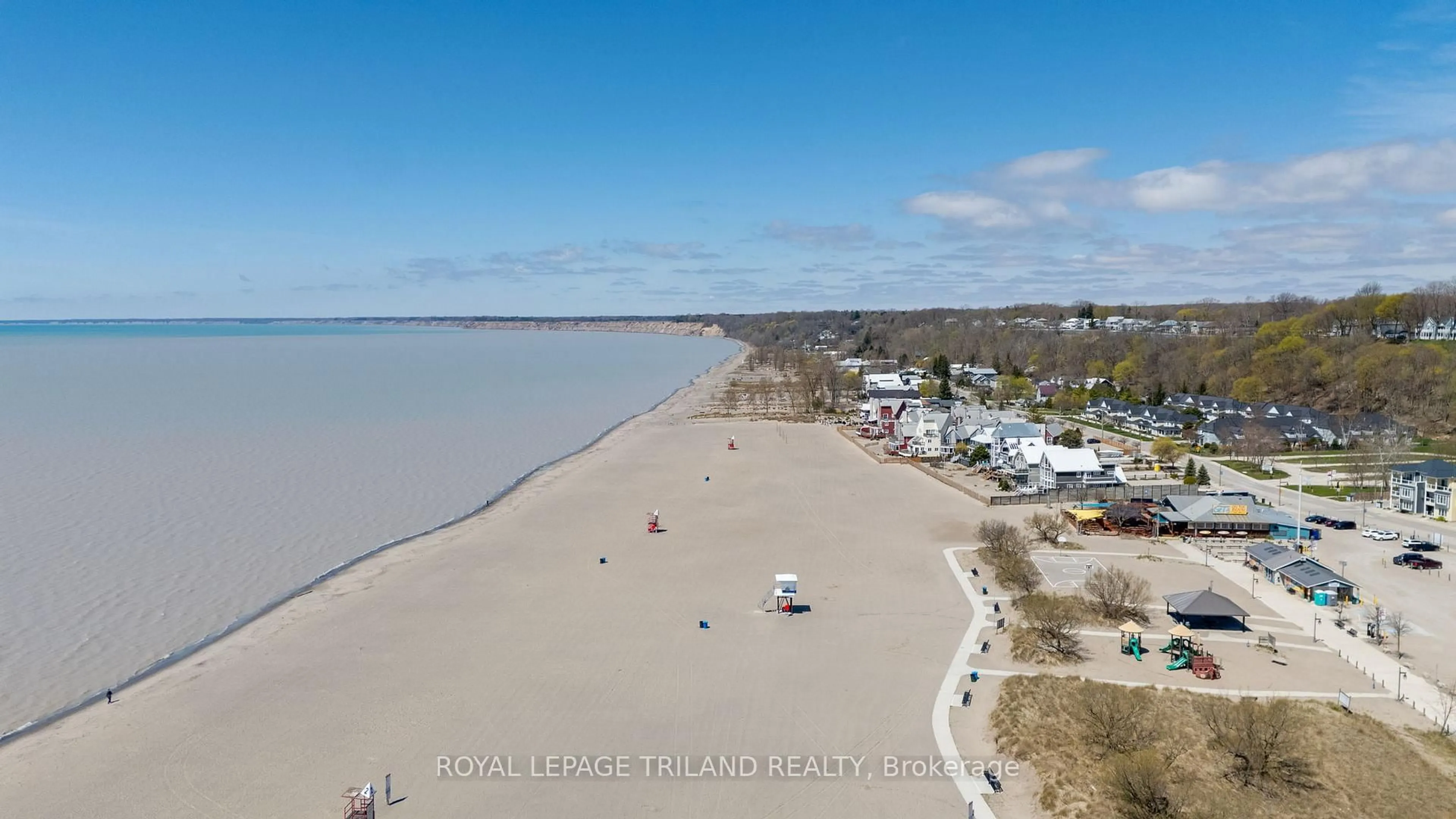 A pic from outside/outdoor area/front of a property/back of a property/a pic from drone, water/lake/river/ocean view for 355 Edith Cavell Blvd #15, Central Elgin Ontario N5L 0A3
