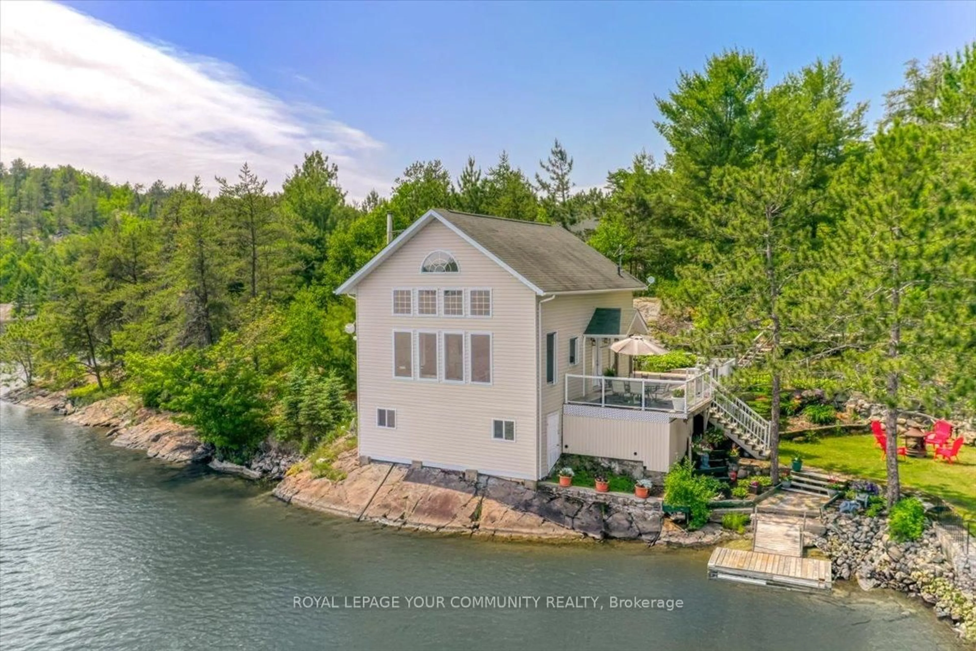 A pic from outside/outdoor area/front of a property/back of a property/a pic from drone, water/lake/river/ocean view for 70 Clark Rd, Greater Sudbury Ontario P3Y 1H8