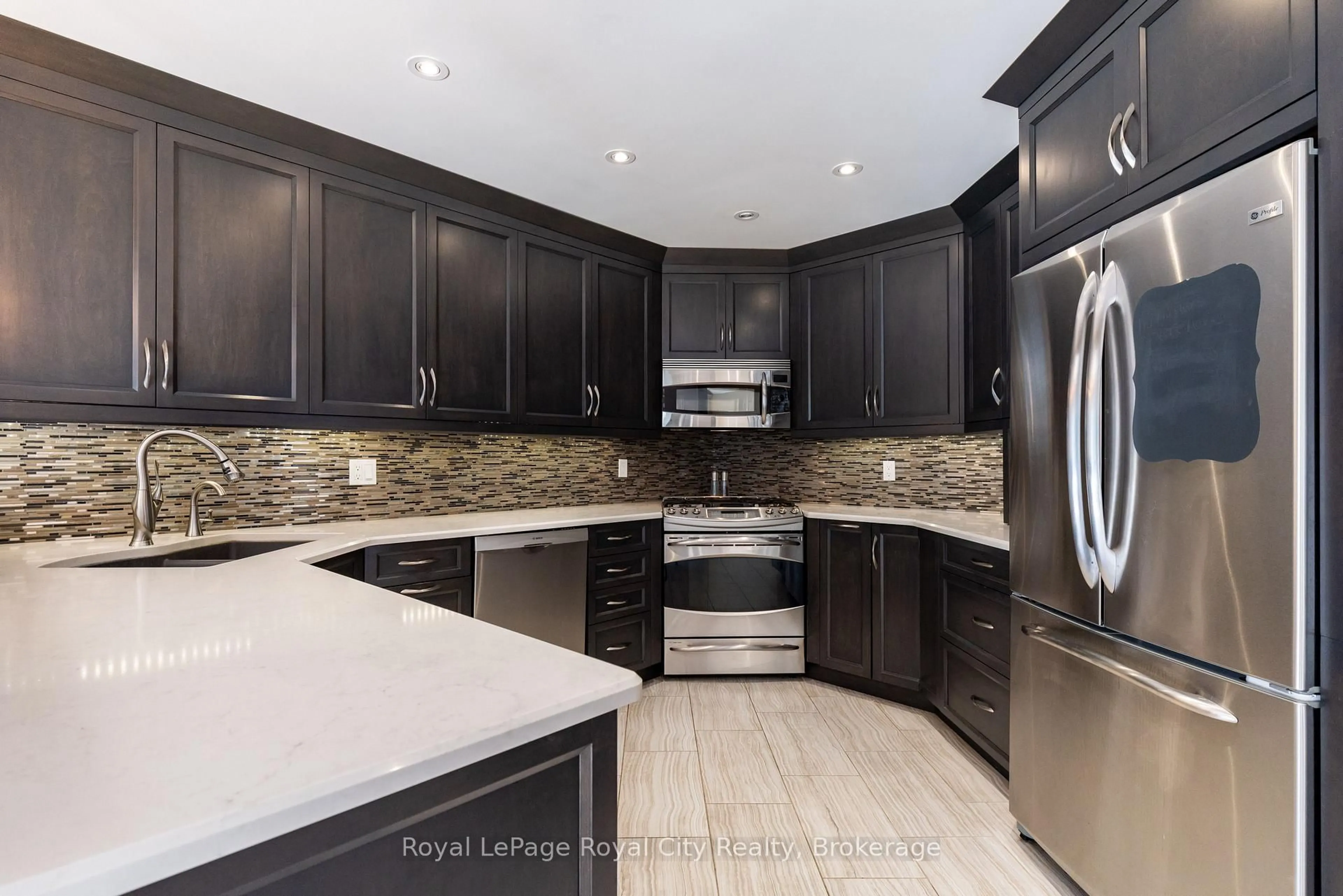 Contemporary kitchen, ceramic/tile floor for 12 Burke Crt, Guelph Ontario N1L 1J2