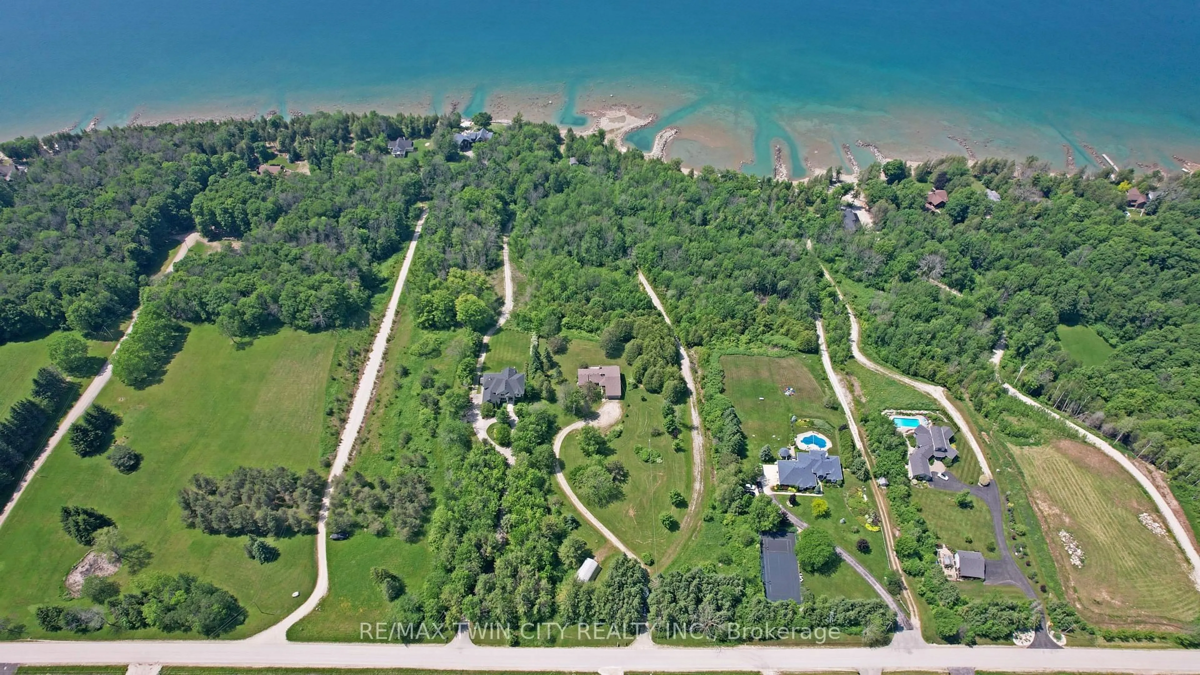 A pic from outside/outdoor area/front of a property/back of a property/a pic from drone, water/lake/river/ocean view for 350320 CONCESSION A Concession, Meaford Ontario N0H 1B0