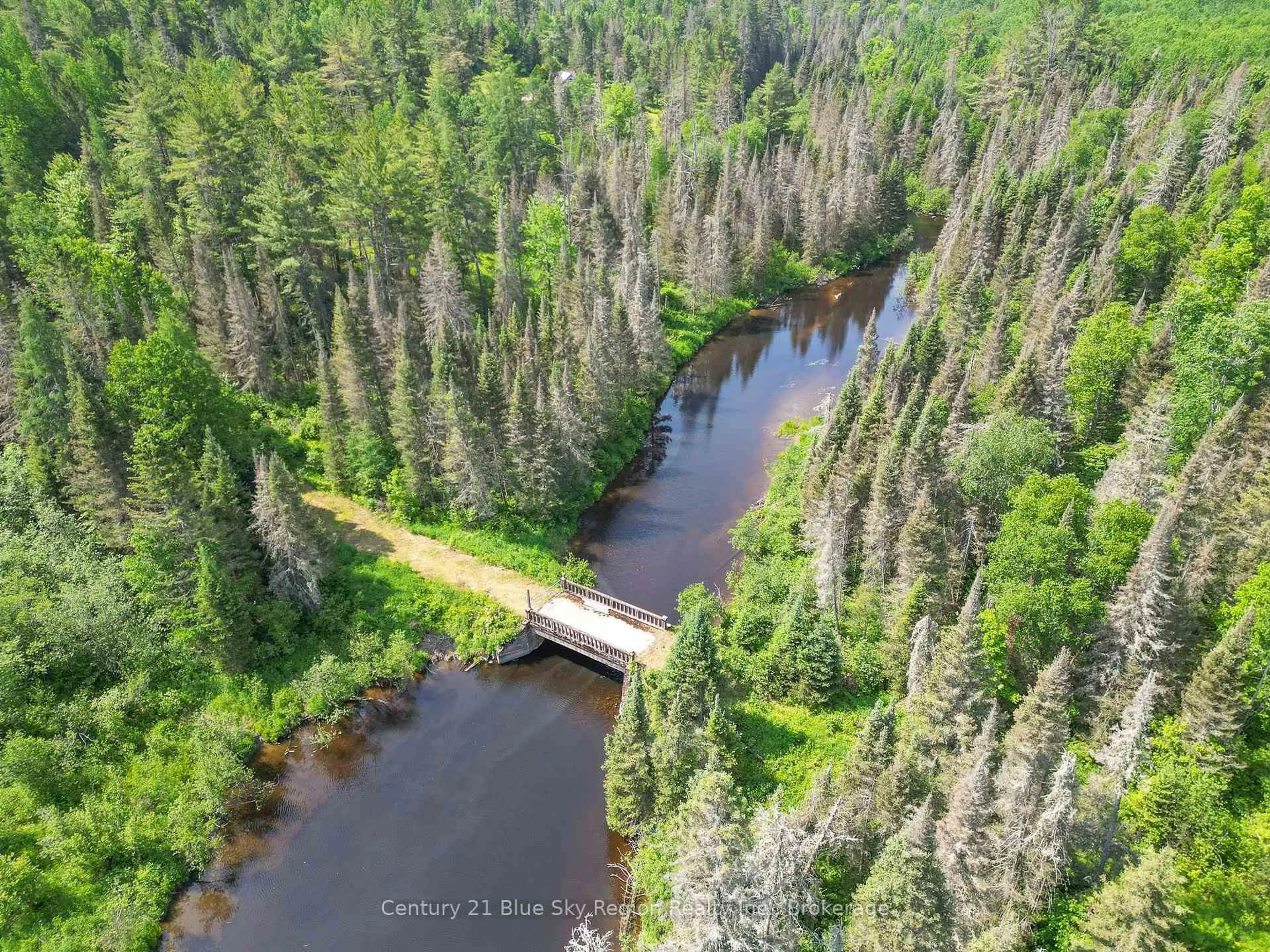 A pic from outside/outdoor area/front of a property/back of a property/a pic from drone, forest/trees view for 30 Pautois Rd, Calvin Ontario P0H 1V0