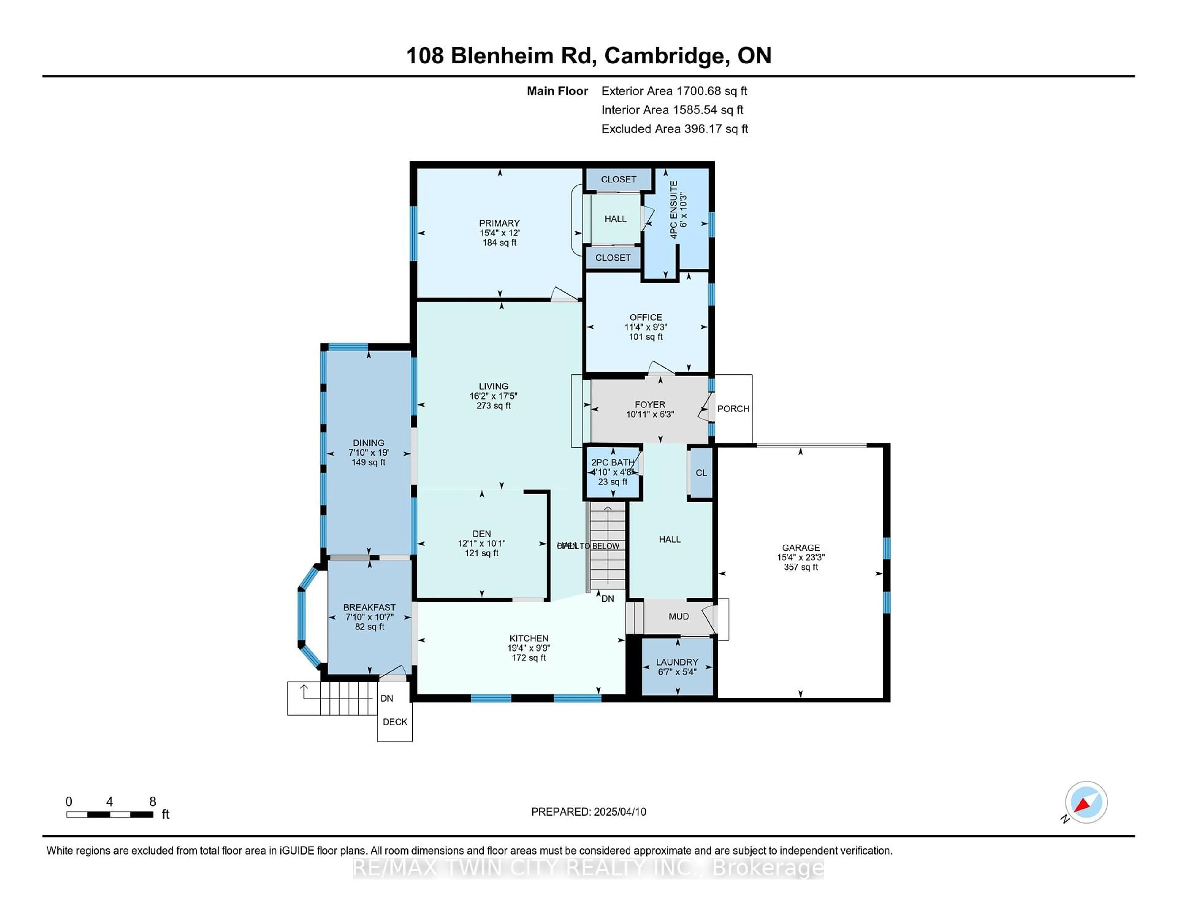 Floor plan for 108 Blenheim Rd, Cambridge Ontario N1S 1G1