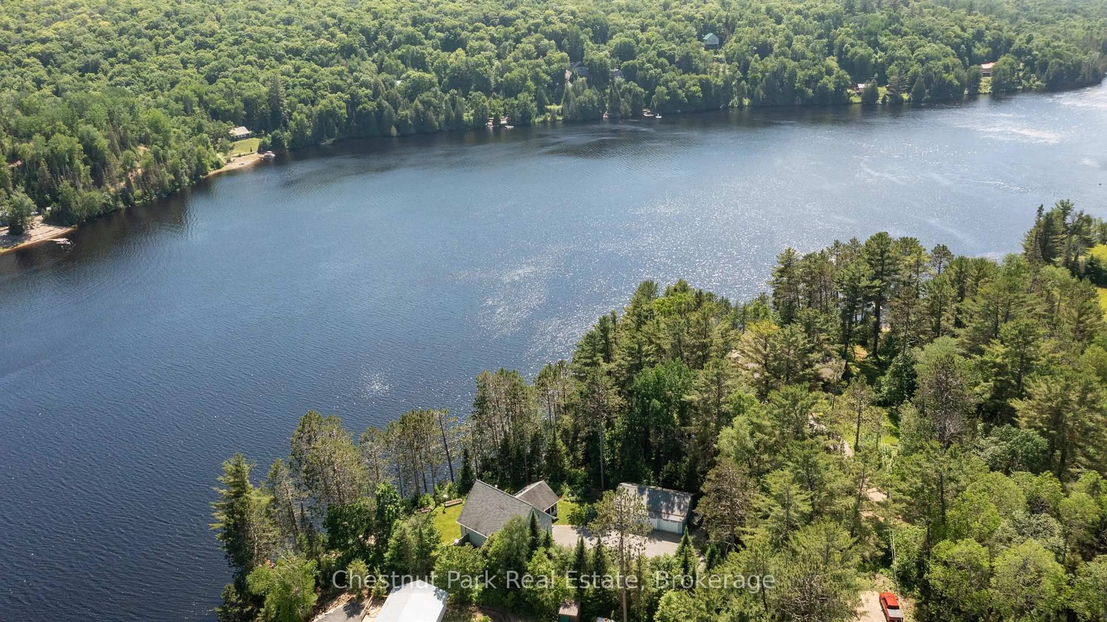 A pic from outside/outdoor area/front of a property/back of a property/a pic from drone, water/lake/river/ocean view for 93 Lakeview Lane, Joly Ontario P0A 1Z0