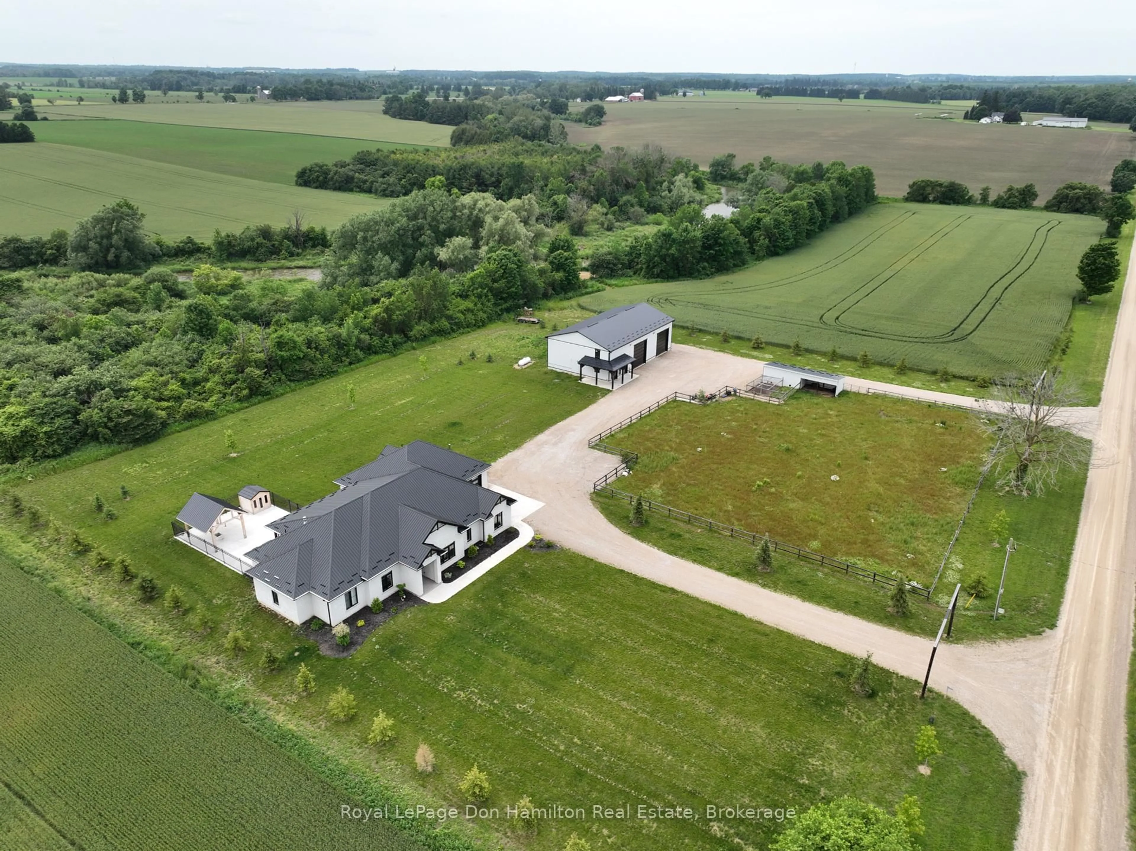 A pic from outside/outdoor area/front of a property/back of a property/a pic from drone, building for 43583 Fischer Line, Huron East Ontario N0G 1H0