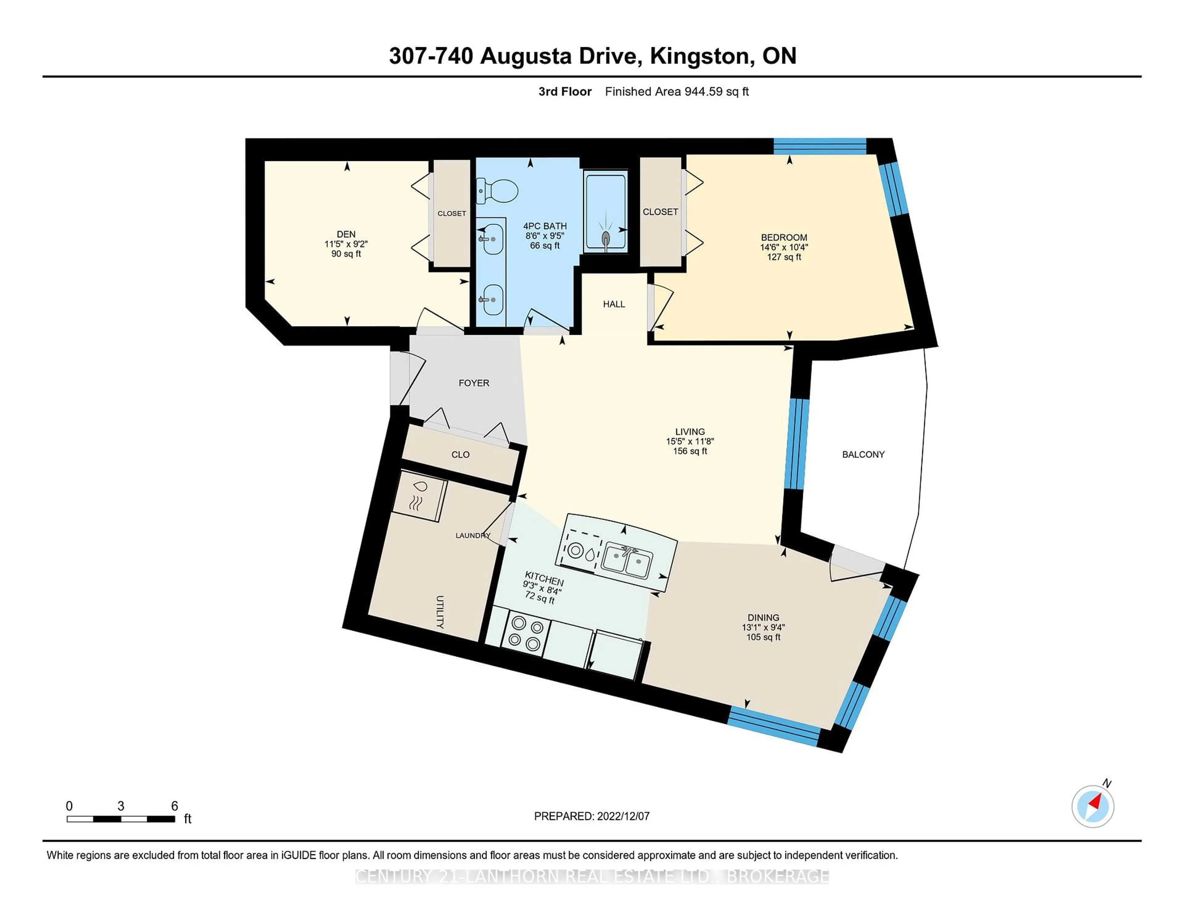 Floor plan for 740 Augusta Dr #307, Kingston Ontario K7P 0R5