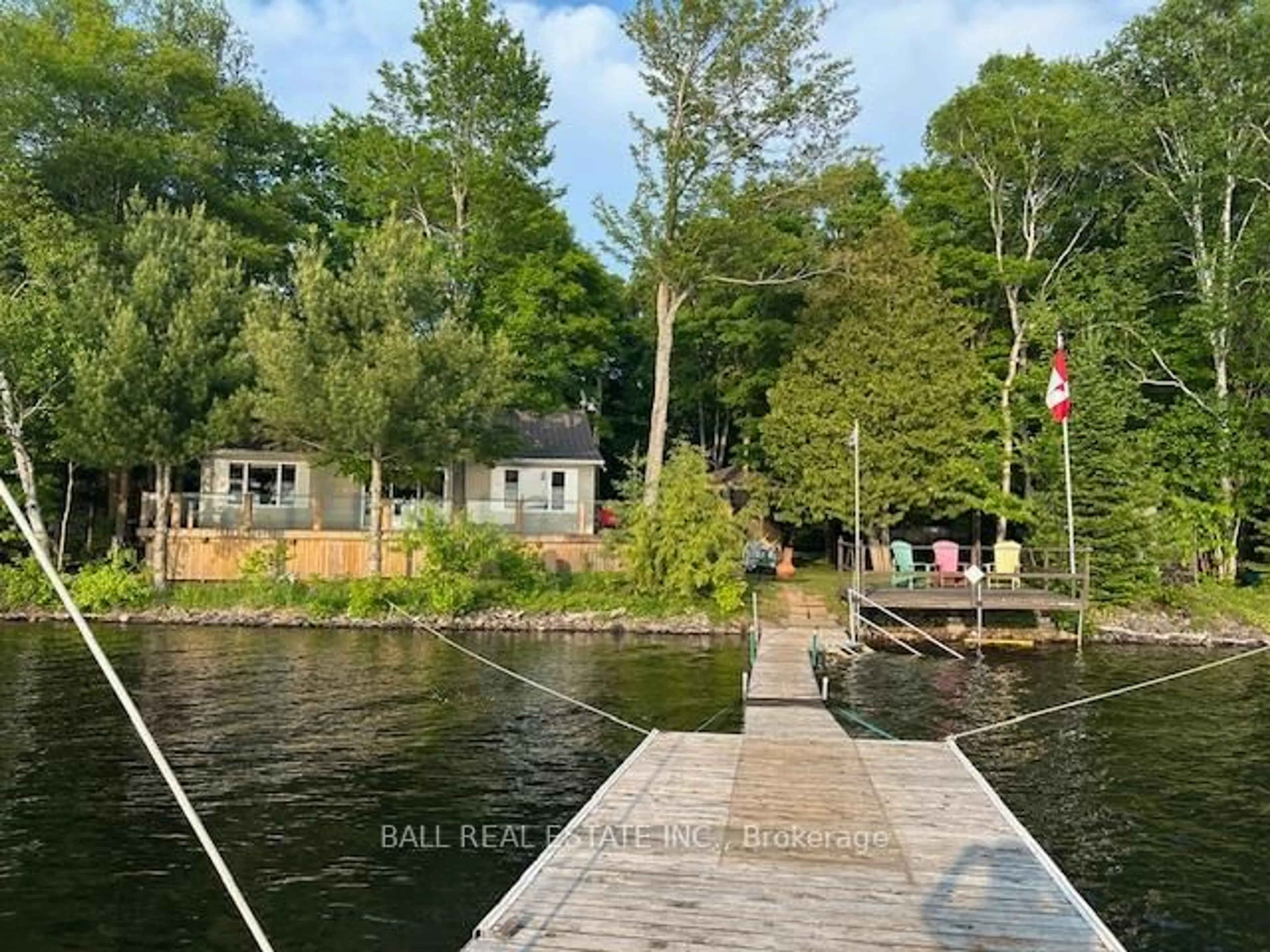 A pic from outside/outdoor area/front of a property/back of a property/a pic from drone, water/lake/river/ocean view for 1117 Graham's Lane, Algonquin Highlands Ontario K0M 1J2