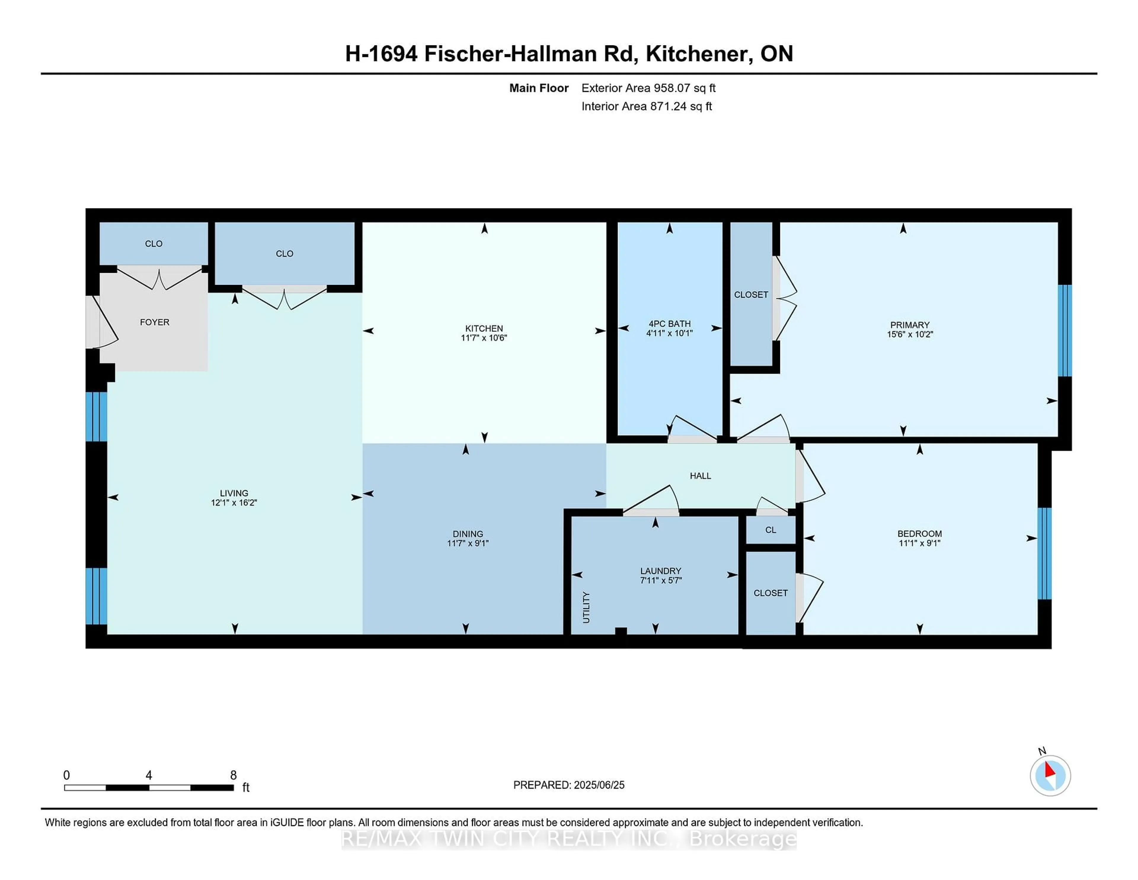 Floor plan for 1694 Fischer Hallman Rd #H, Kitchener Ontario N2R 0J1
