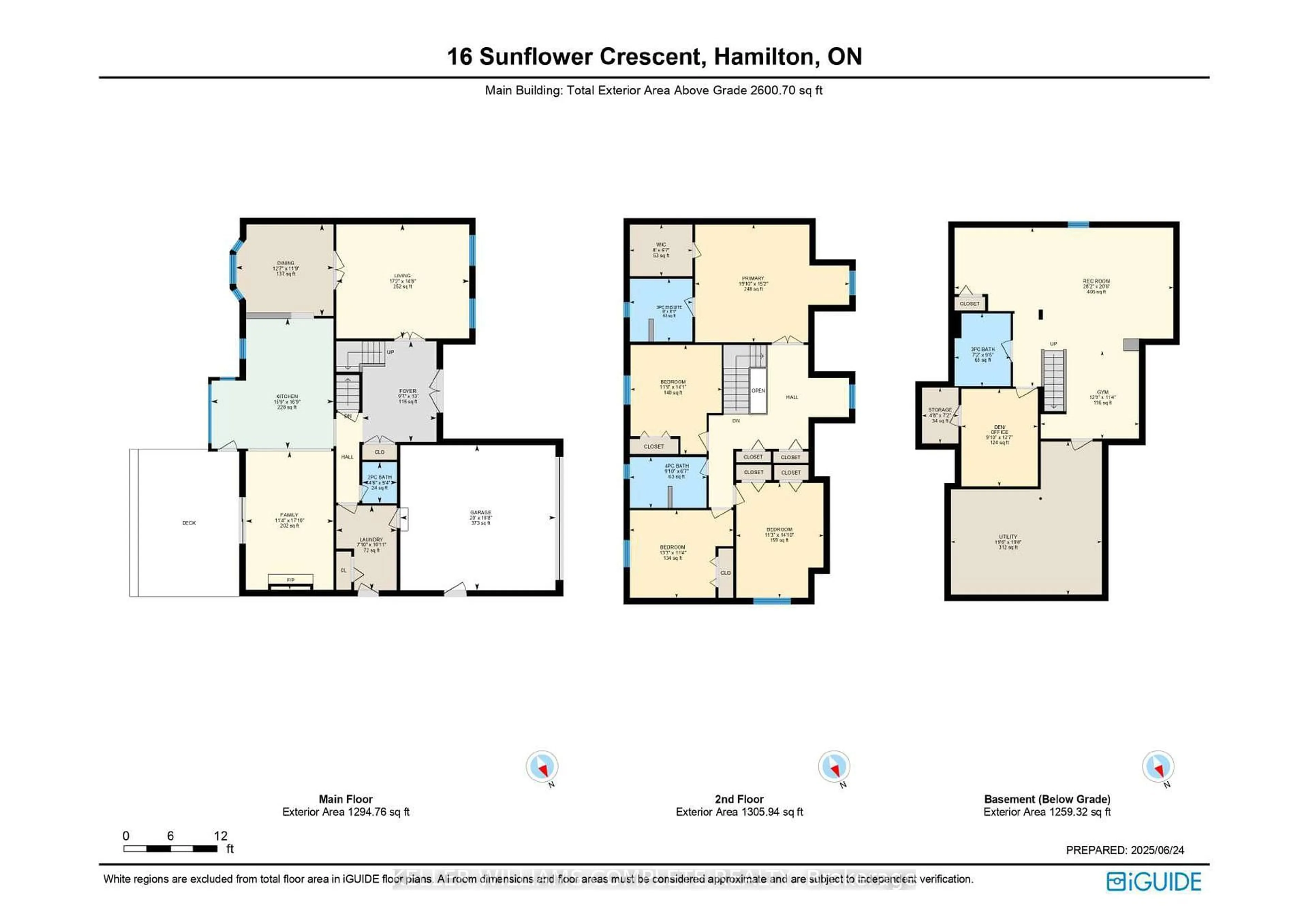 Floor plan for 16 Sunflower Cres, Hamilton Ontario L9K 1C2