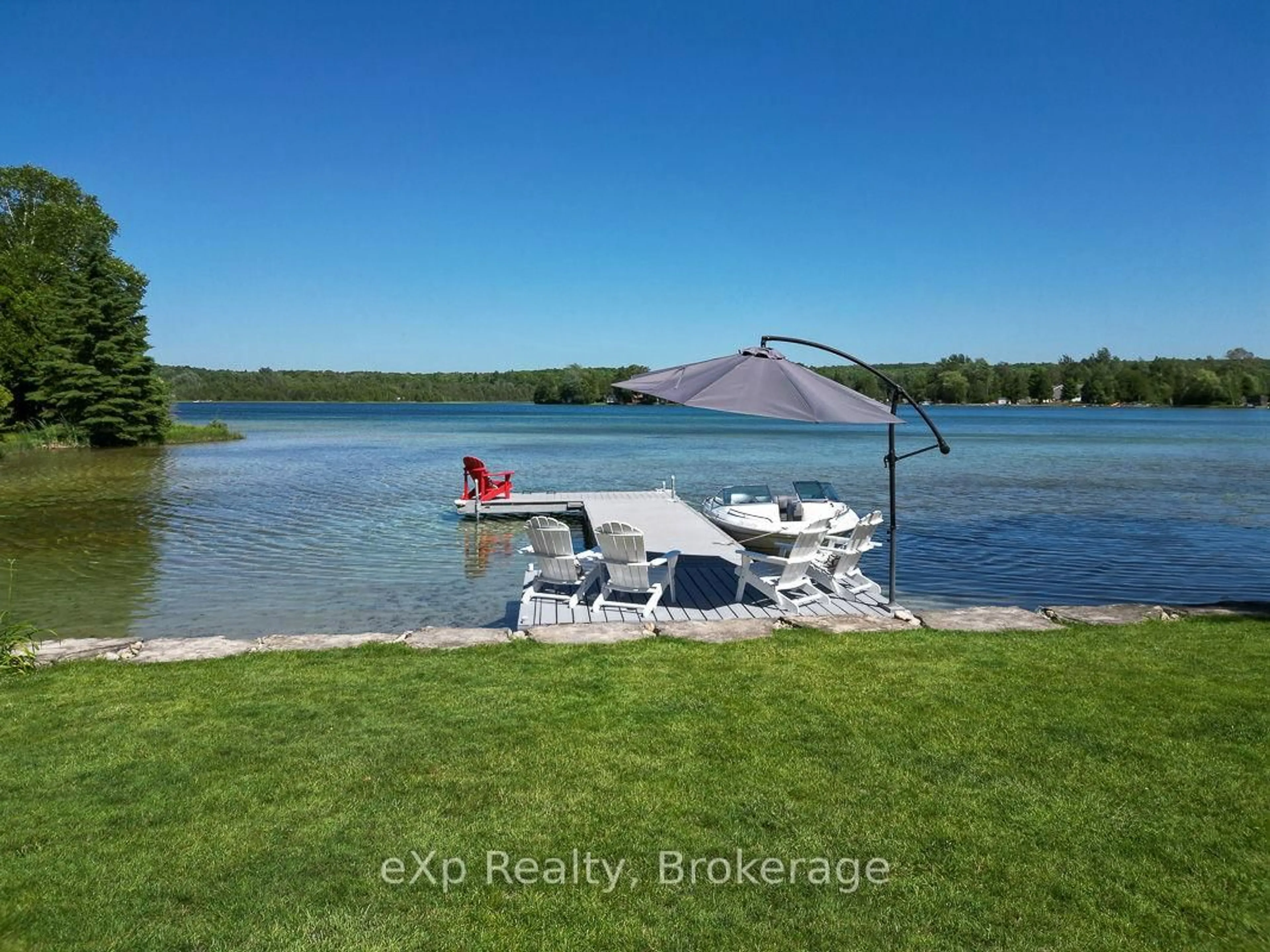 A pic from outside/outdoor area/front of a property/back of a property/a pic from drone, water/lake/river/ocean view for 135 Lakeview Rd, Chatsworth Ontario N0H 1G0