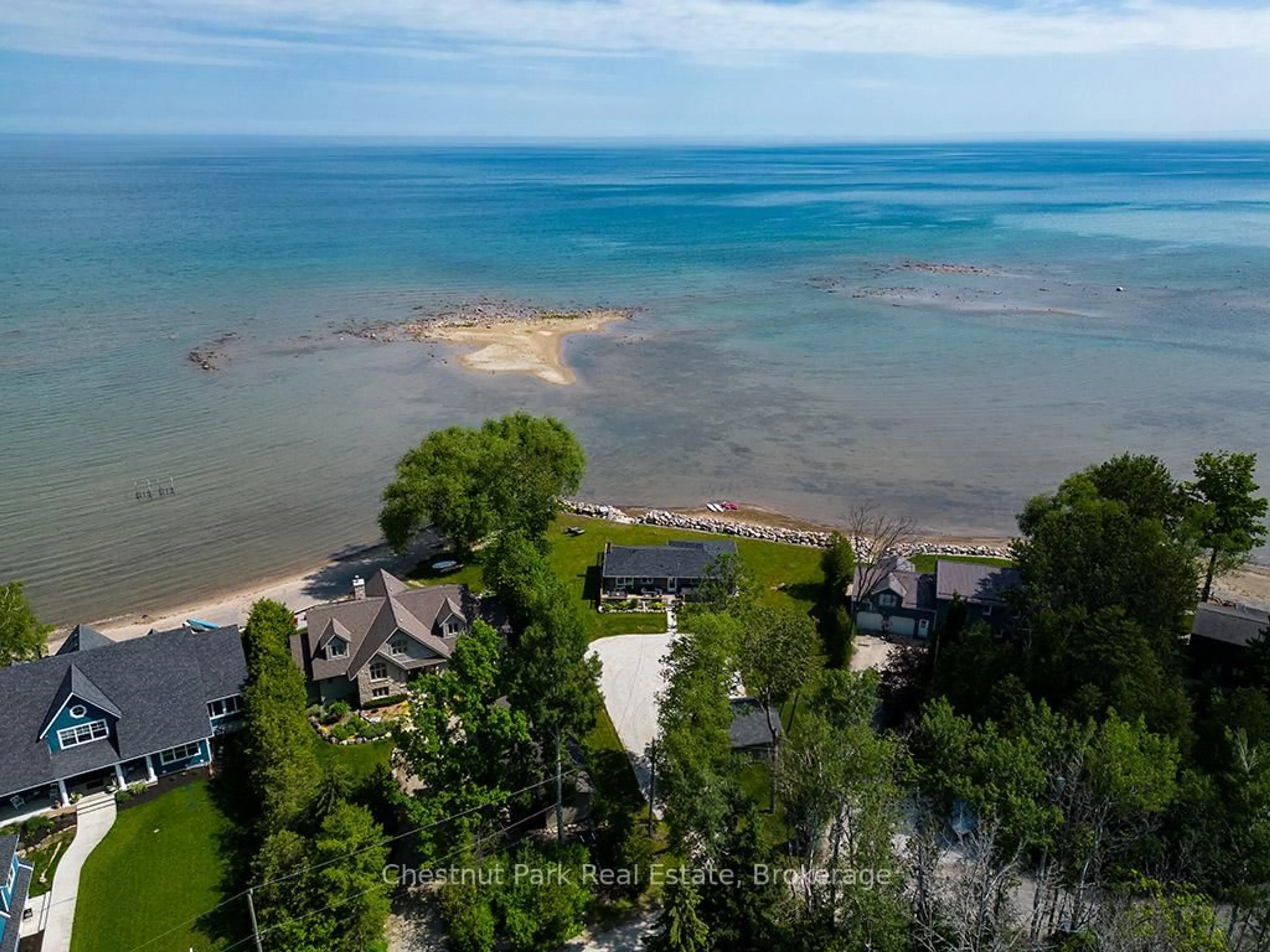 A pic from outside/outdoor area/front of a property/back of a property/a pic from drone, water/lake/river/ocean view for 139 Teskey Dr, Blue Mountains Ontario N0H 1J0