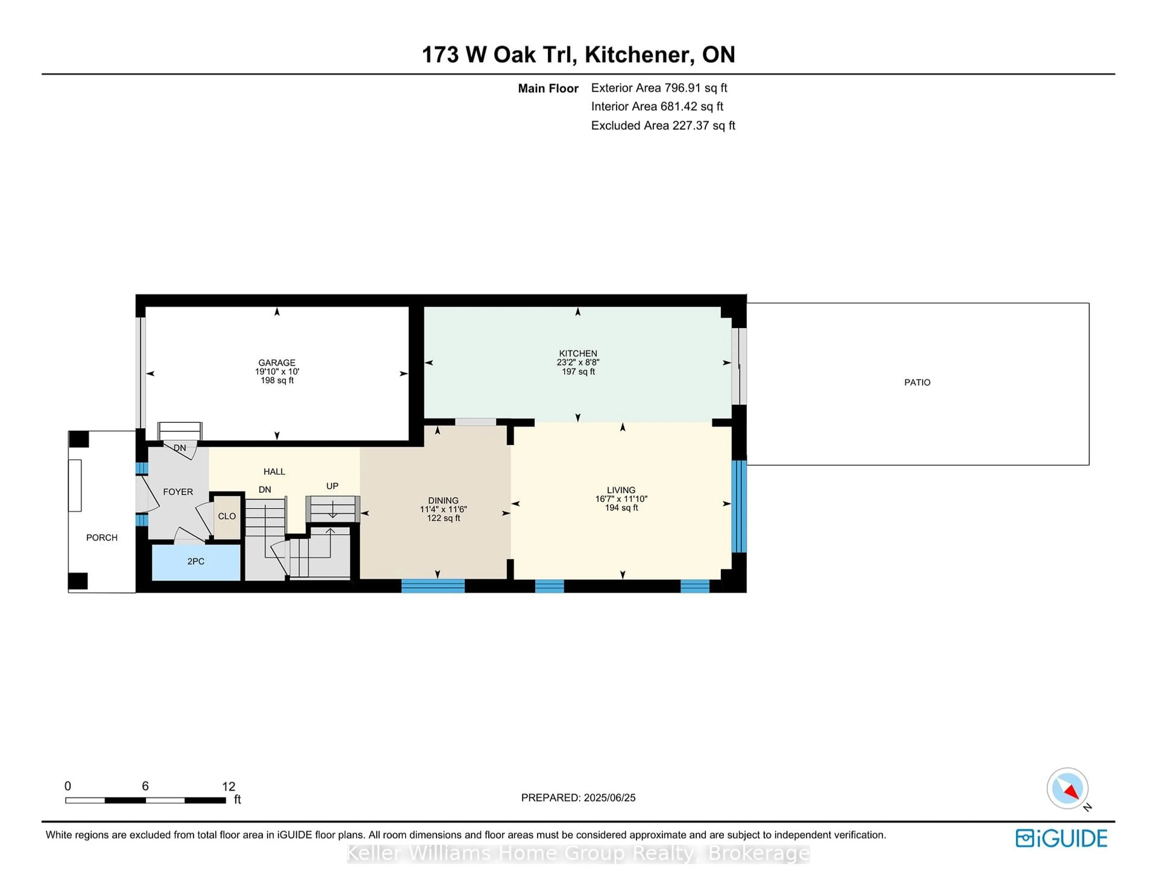 Floor plan for 173 West Oak Tr, Kitchener Ontario N2R 0J3