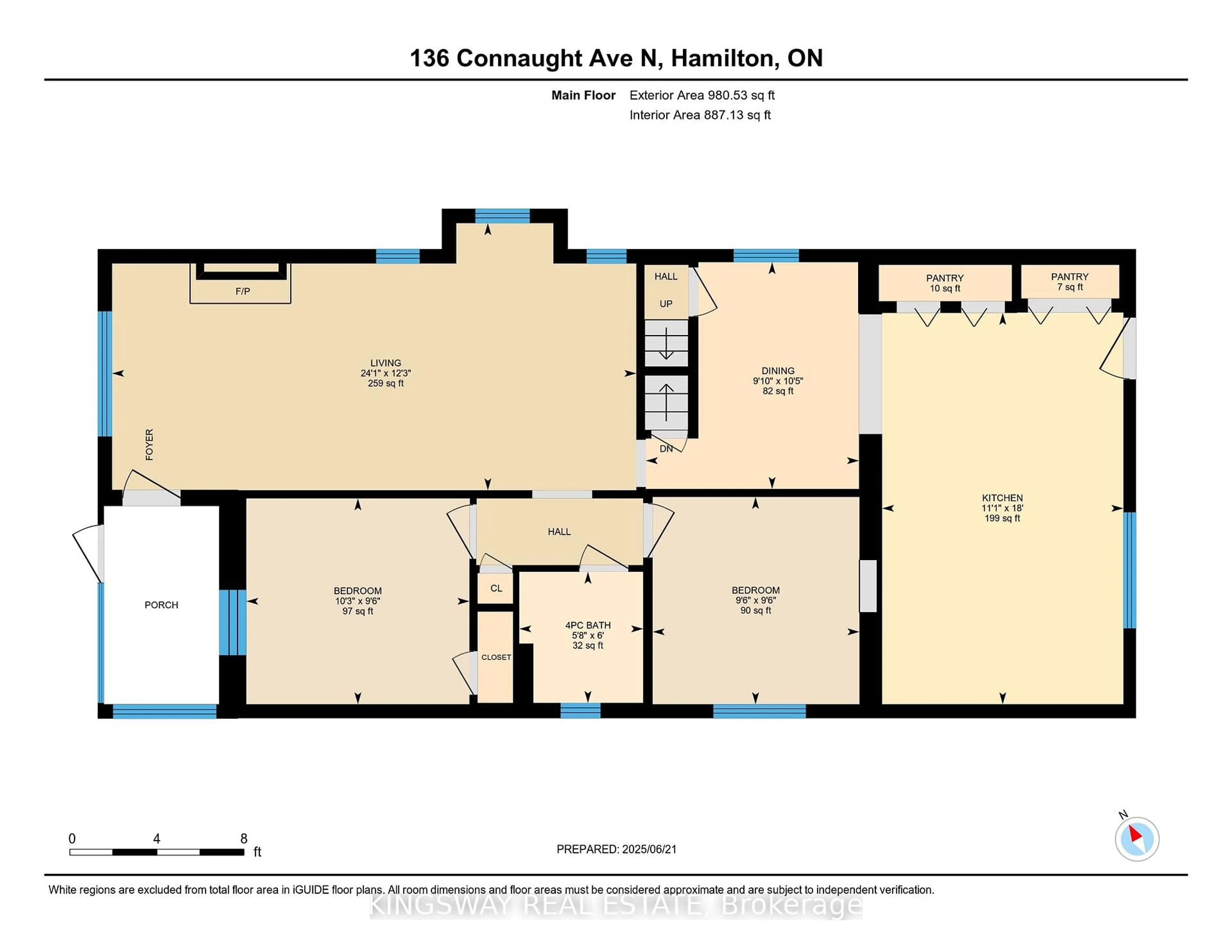 Floor plan for 136 Connaught Ave, Hamilton Ontario L8L 6Z1