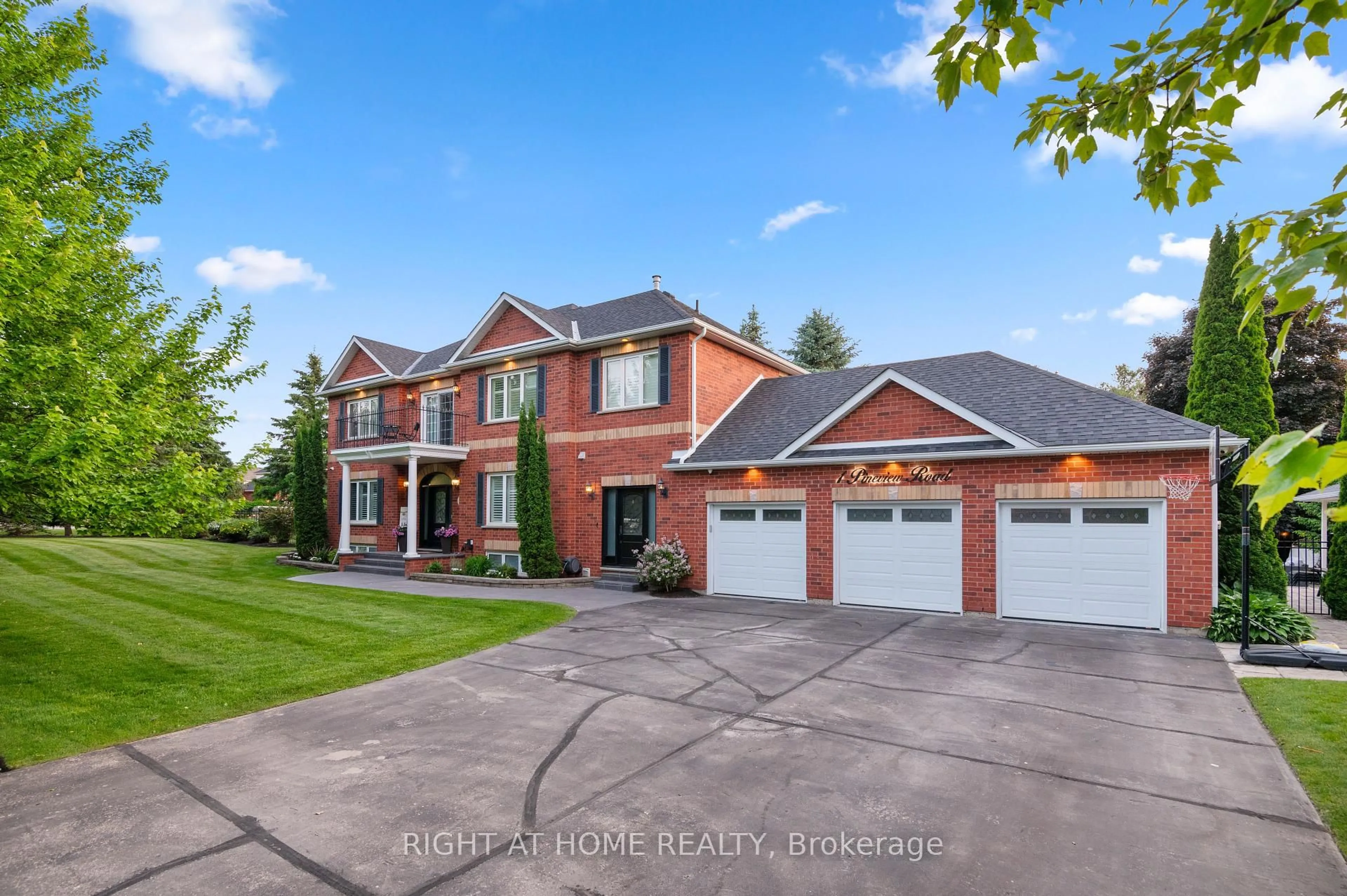 Home with brick exterior material, street for 1 Pineview Rd, Mono Ontario L9W 4A1