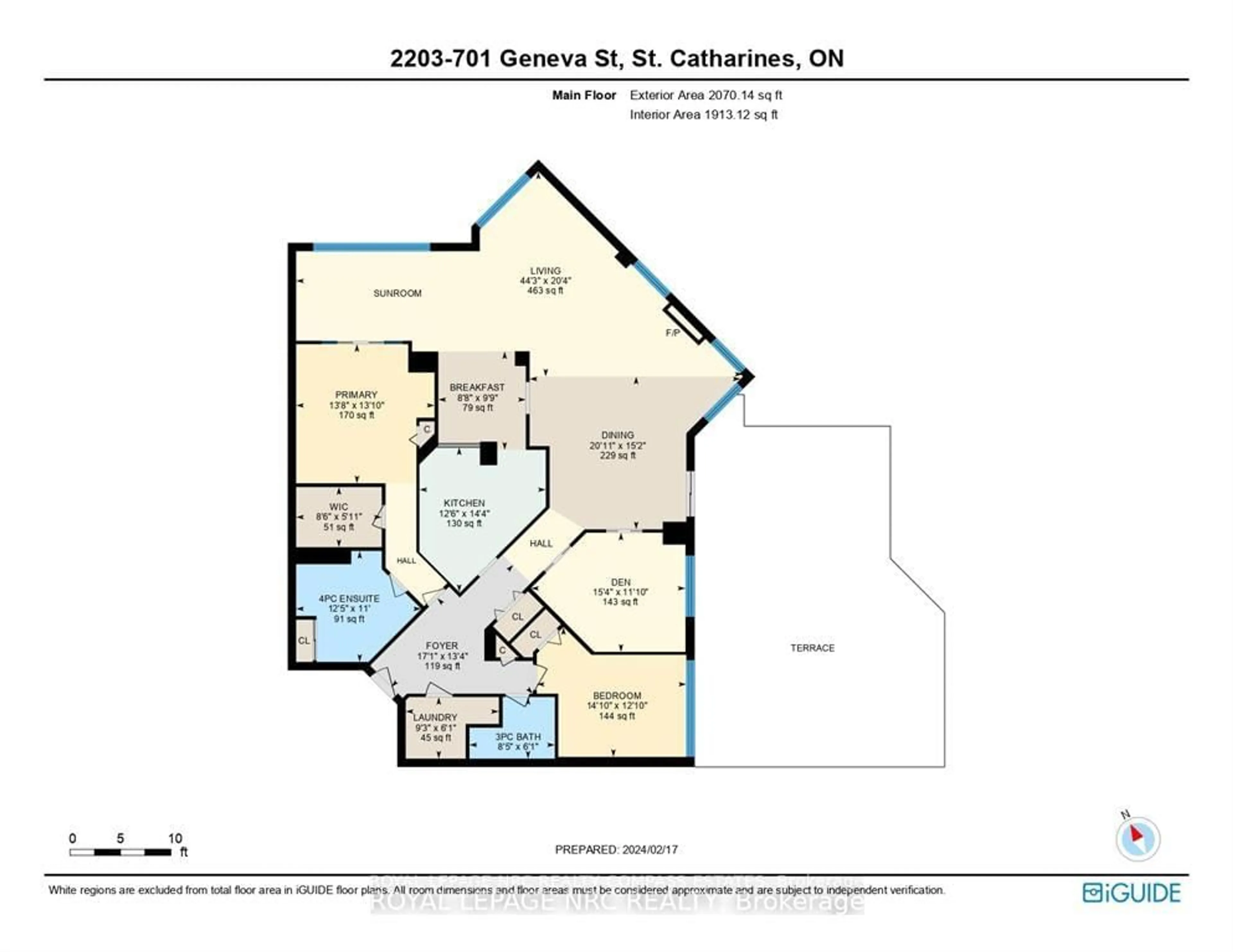 Floor plan for 701 Geneva St #2203, St. Catharines Ontario L2N 7H9