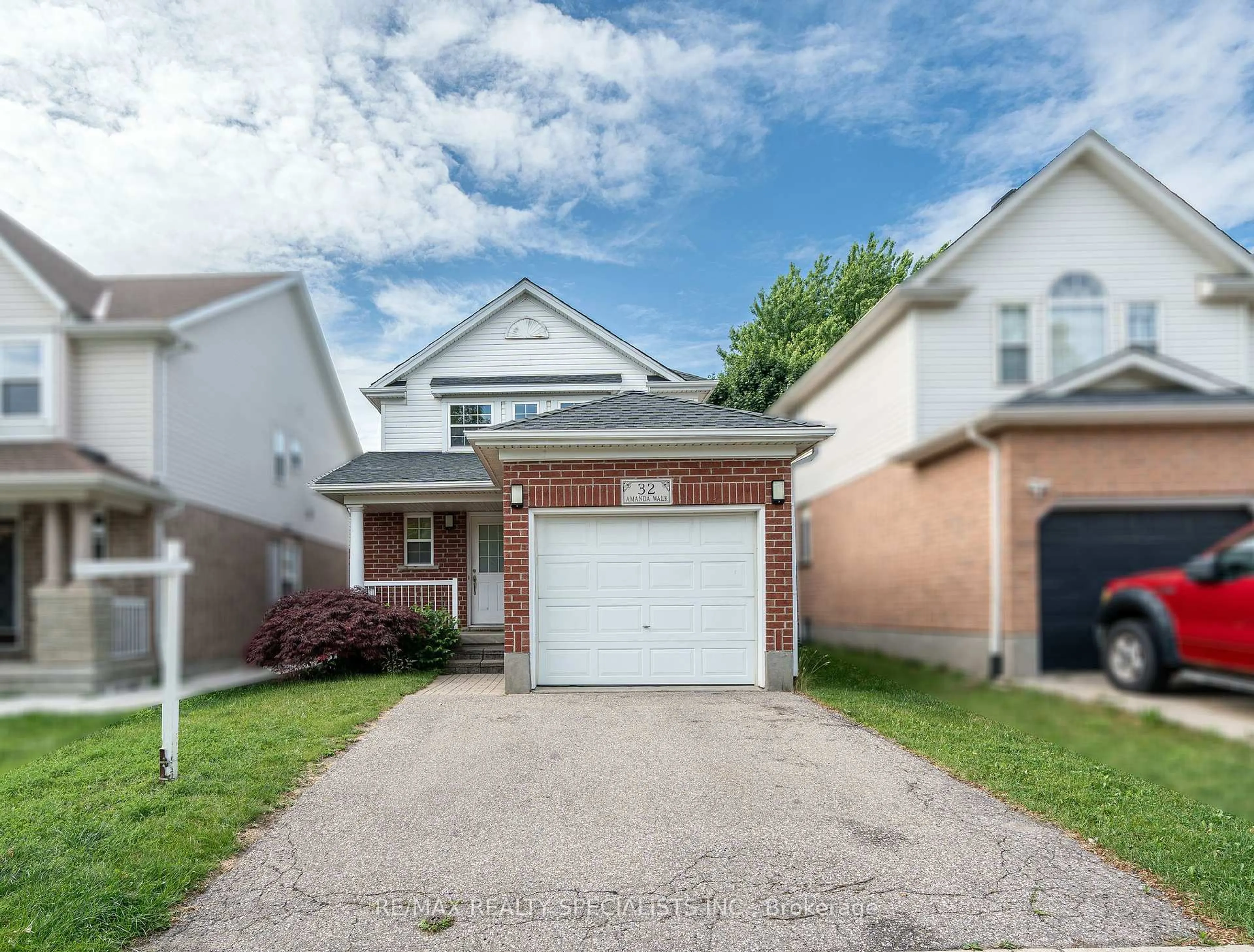 Home with brick exterior material, street for 32 Amanda Walk, Cambridge Ontario N3C 4K8