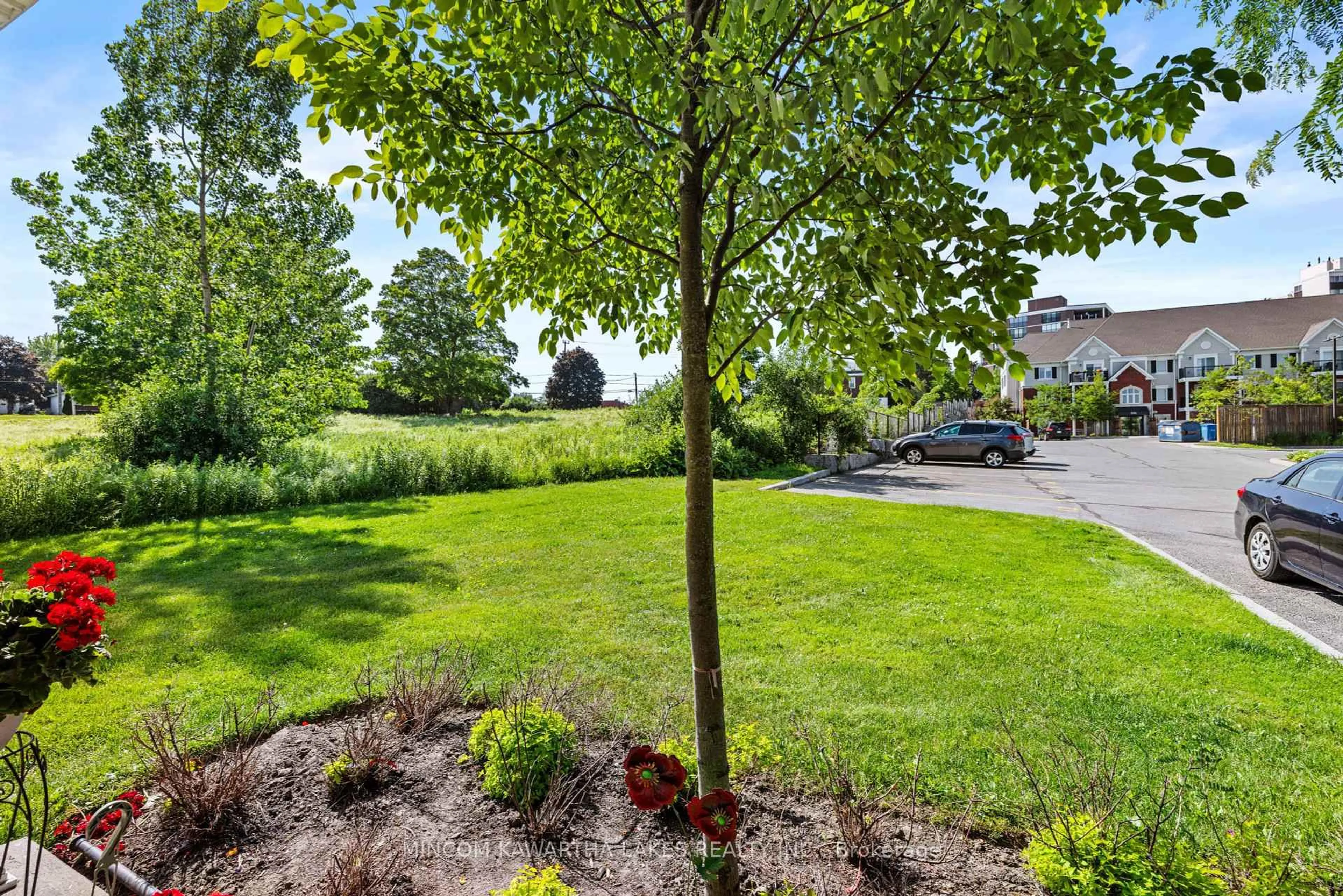 Patio, forest/trees view for 910 Wentworth St #105, Peterborough West Ontario K9J 8R8