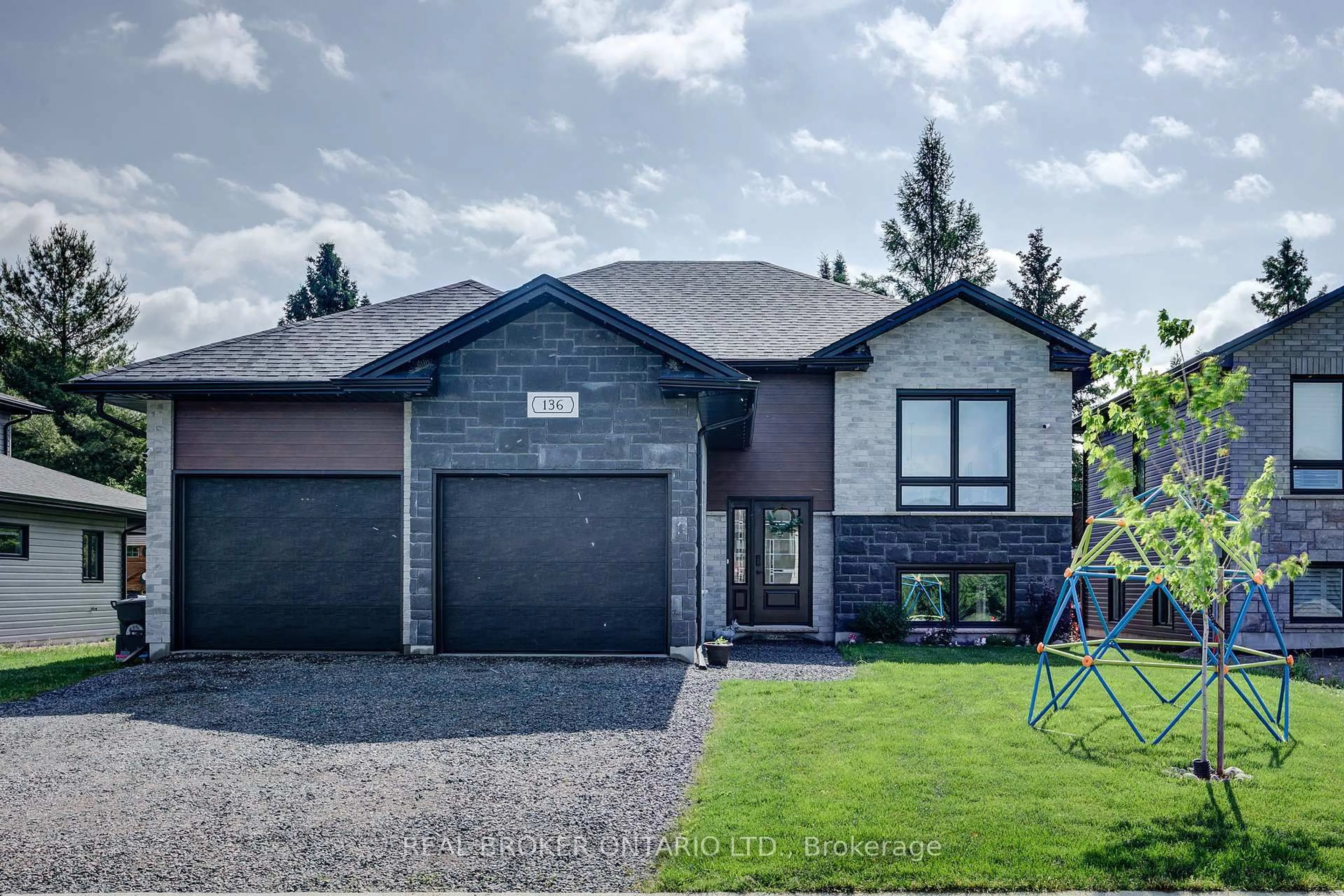 Home with brick exterior material, street for 136 Hollybrook Cres, Greater Sudbury Ontario P0M 1B0