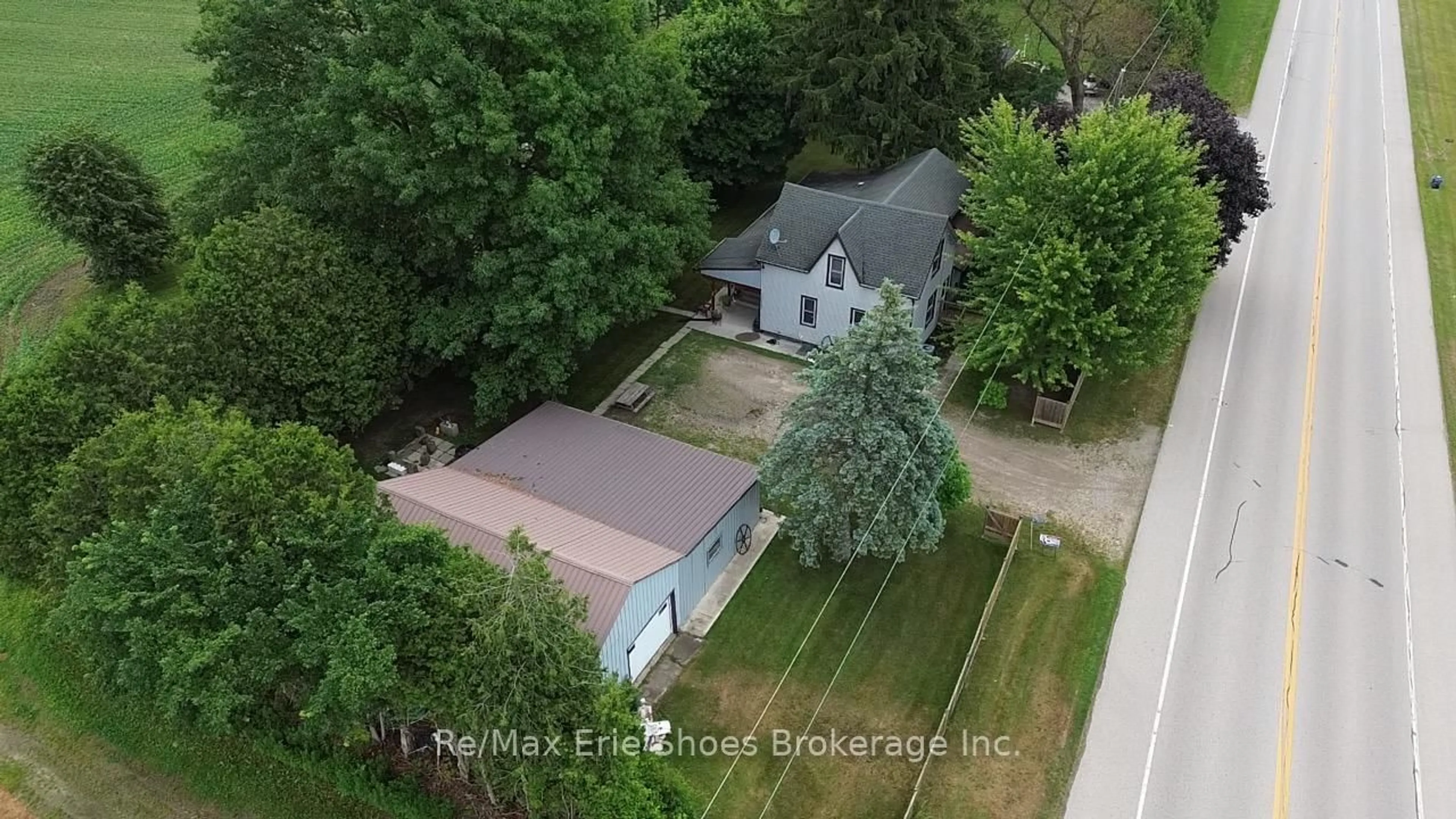 A pic from outside/outdoor area/front of a property/back of a property/a pic from drone, street for 57902 Calton Line, Bayham Ontario N0S 1Z0