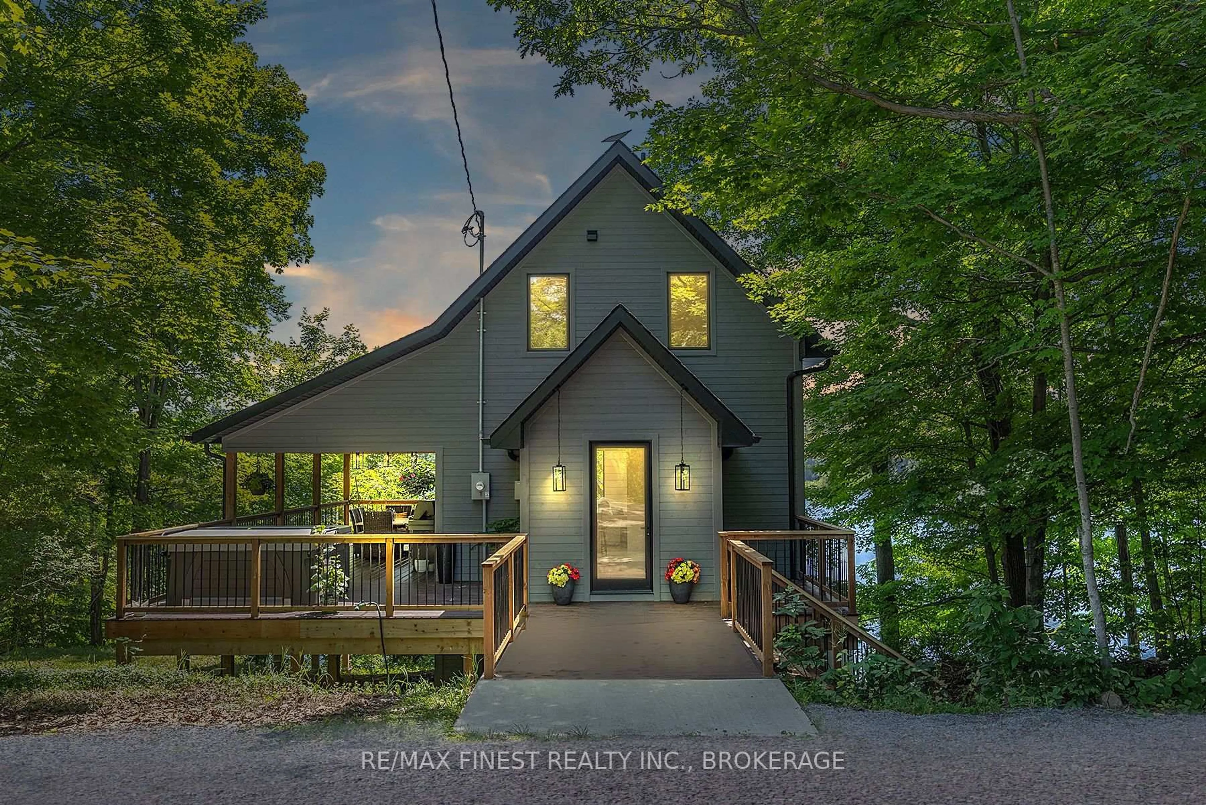 A pic from outside/outdoor area/front of a property/back of a property/a pic from drone, water/lake/river/ocean view for 1005 MacDonald Lane, Perth Road Ontario K0H 2L0